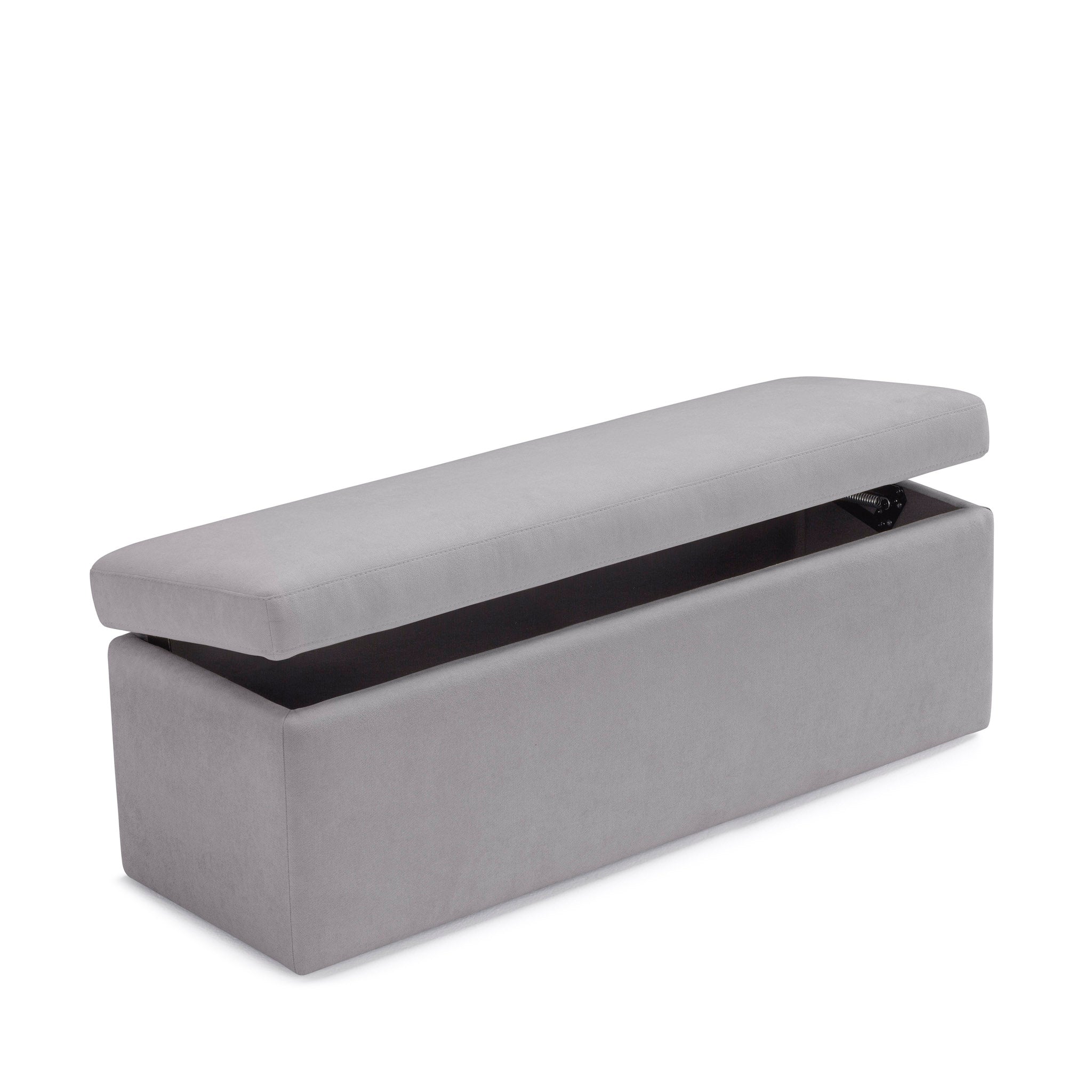 Banc VIANA rangement Made in Italy en tissu chenille gris clair