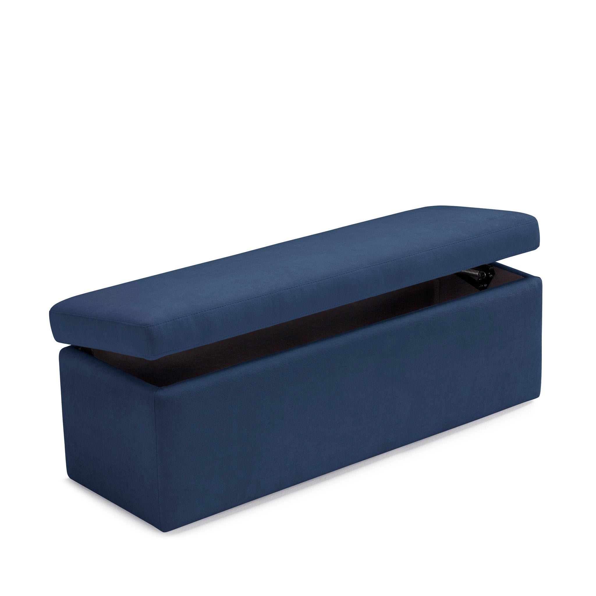 Banc VIANA rangement Made in Italy en tissu chenille bleu