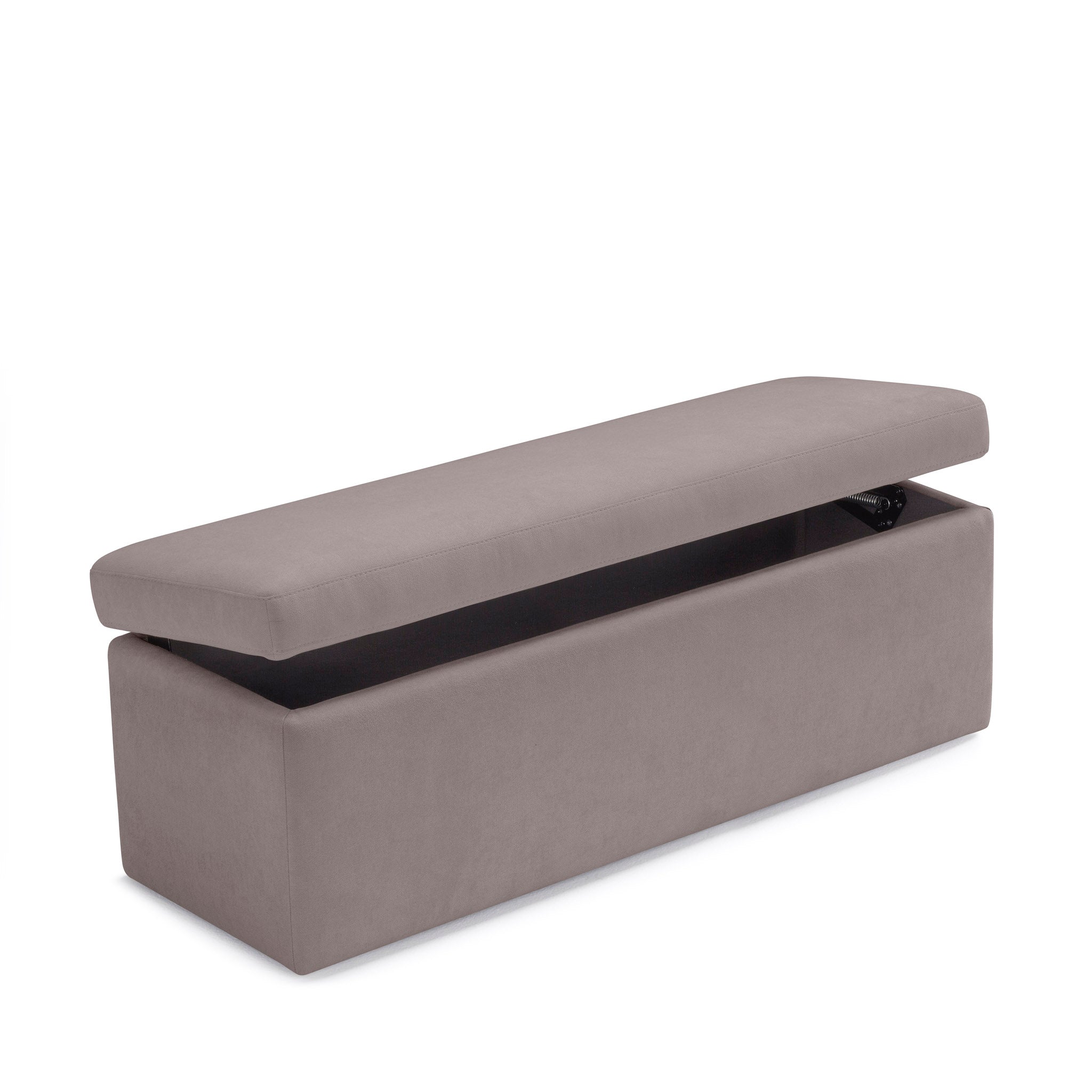 Banc VIANA rangement Made in Italy en tissu chenille gris tourterelle
