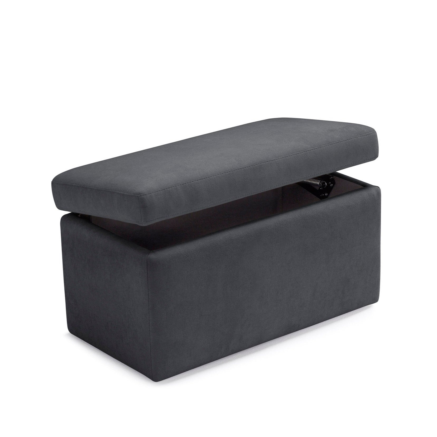 Banc VIANA rangement Made in Italy en tissu chenille gris foncé