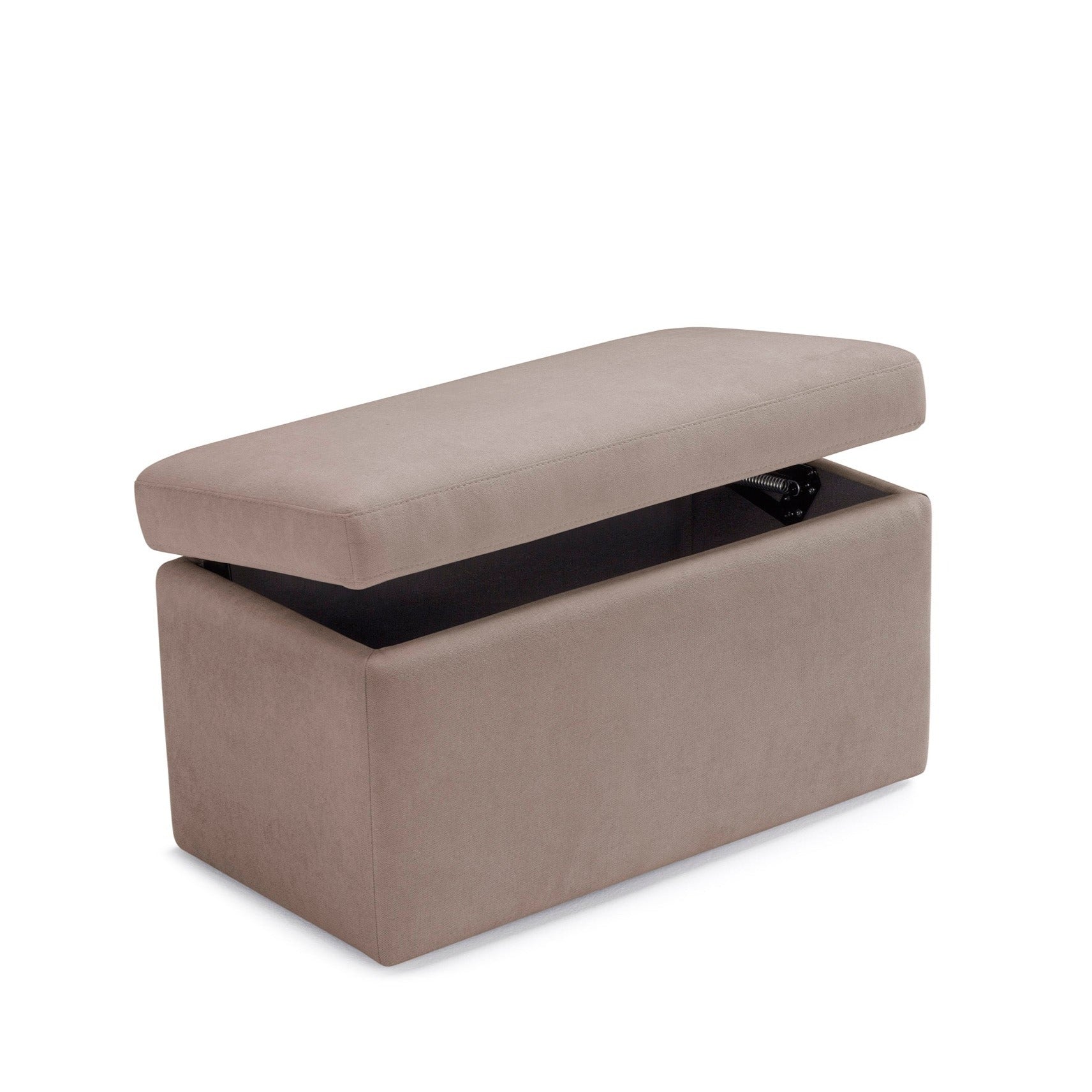Banc rangement Made in Italy en tissu chenille camel - VIANA
