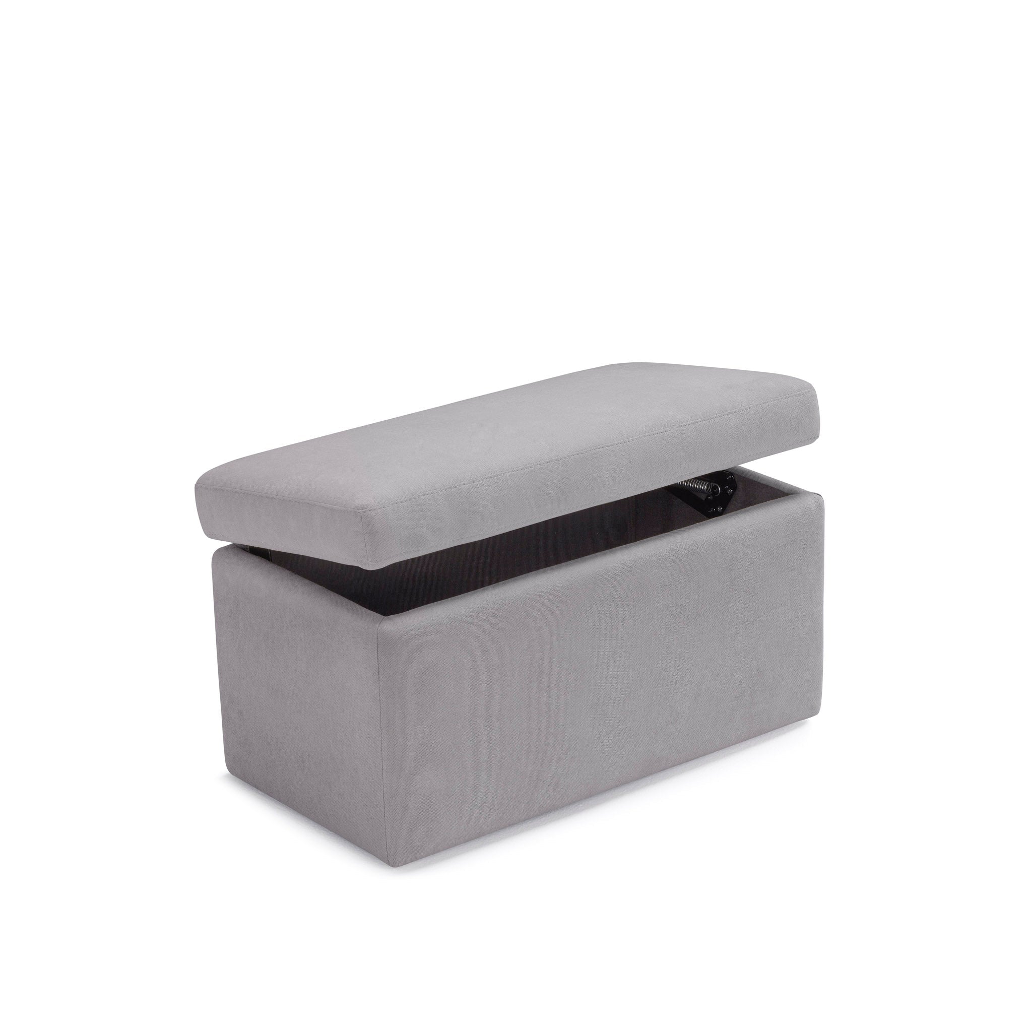 Banc VIANA rangement Made in Italy en tissu chenille gris clair