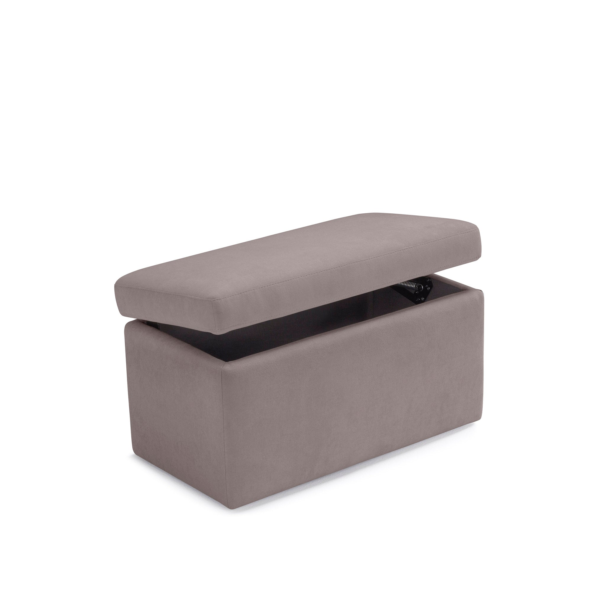 Banc VIANA rangement Made in Italy en tissu chenille gris tourterelle