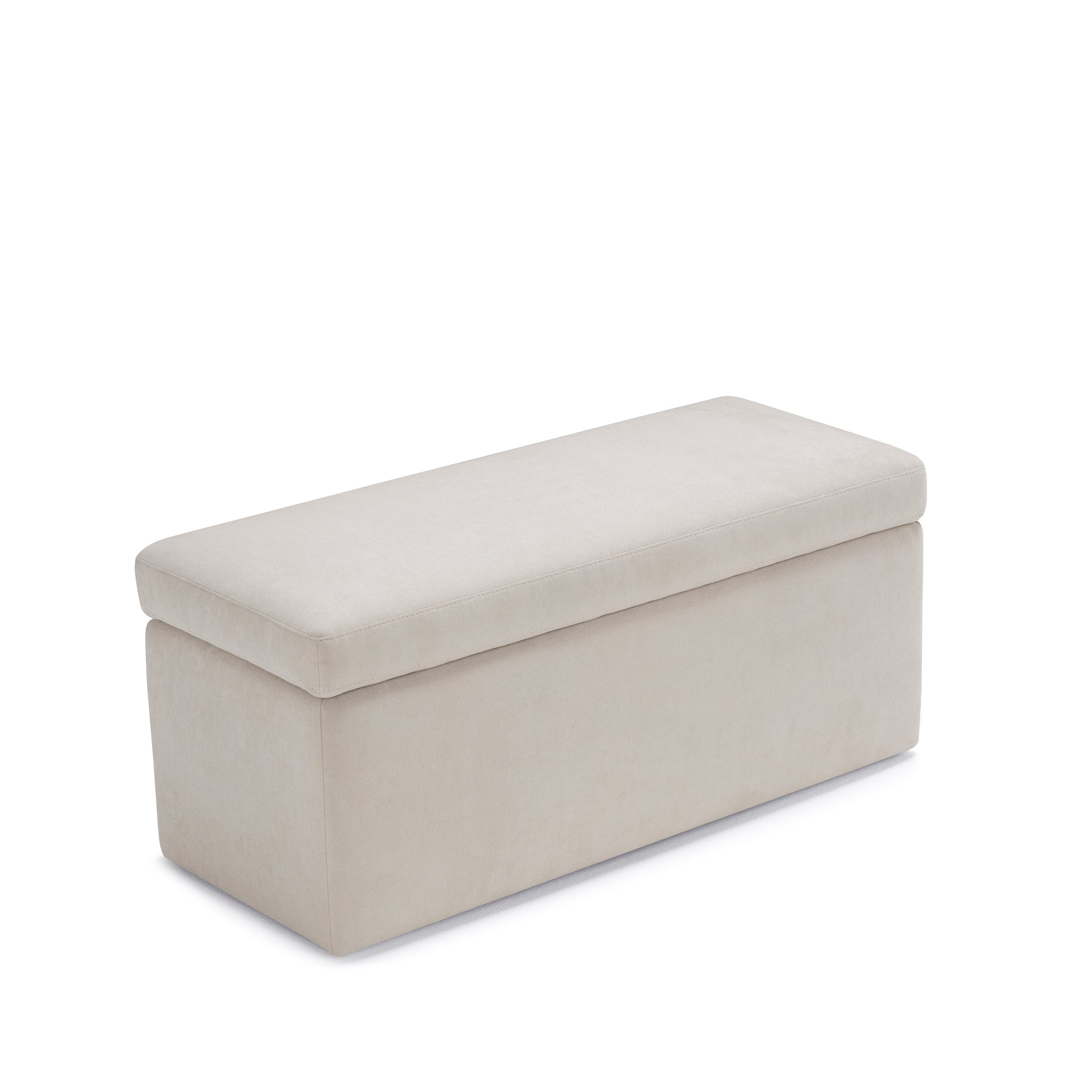 Banc VIANA rangement Made in Italy en tissu chenille beige