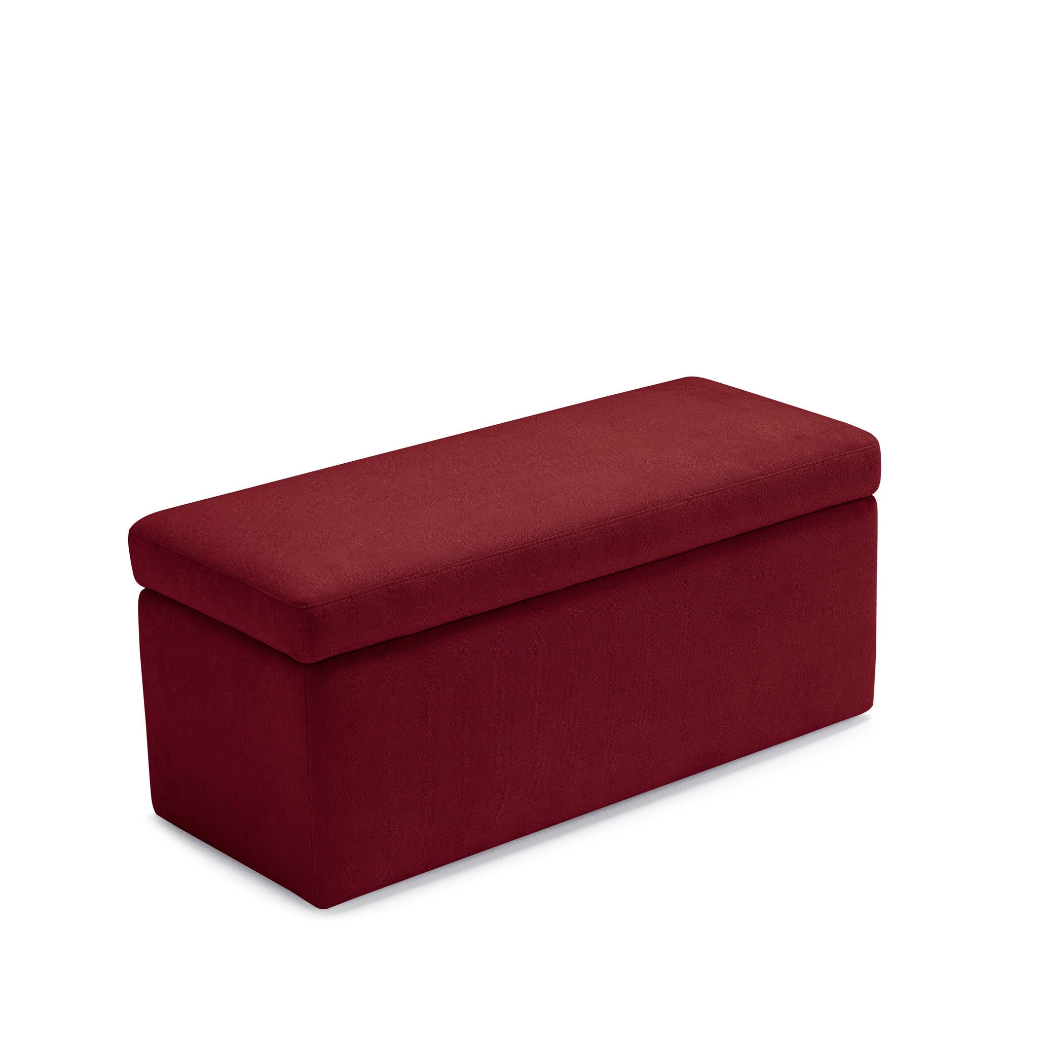 Banc VIANA rangement Made in Italy en tissu chenille bordeaux