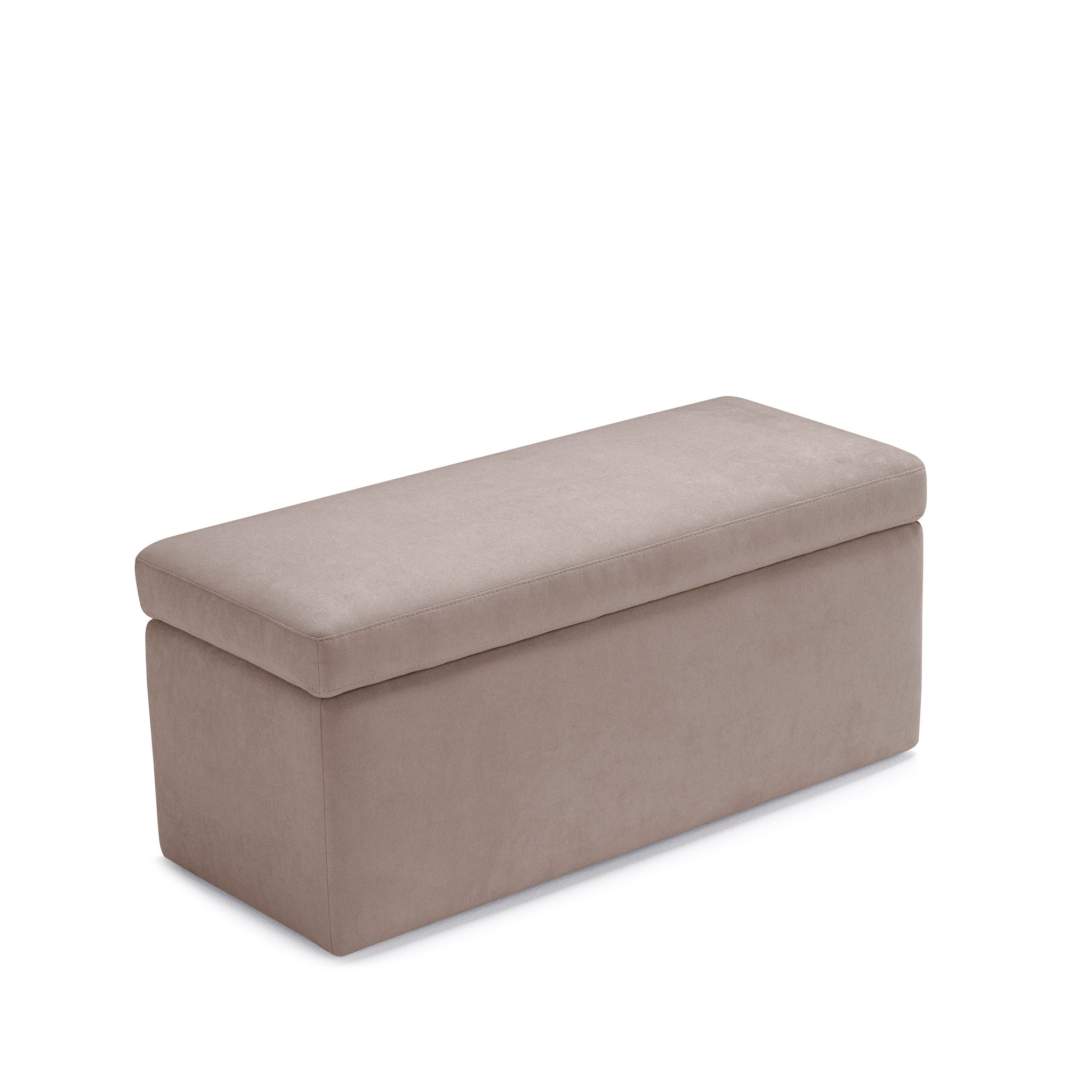 Banc rangement Made in Italy en tissu chenille camel - VIANA