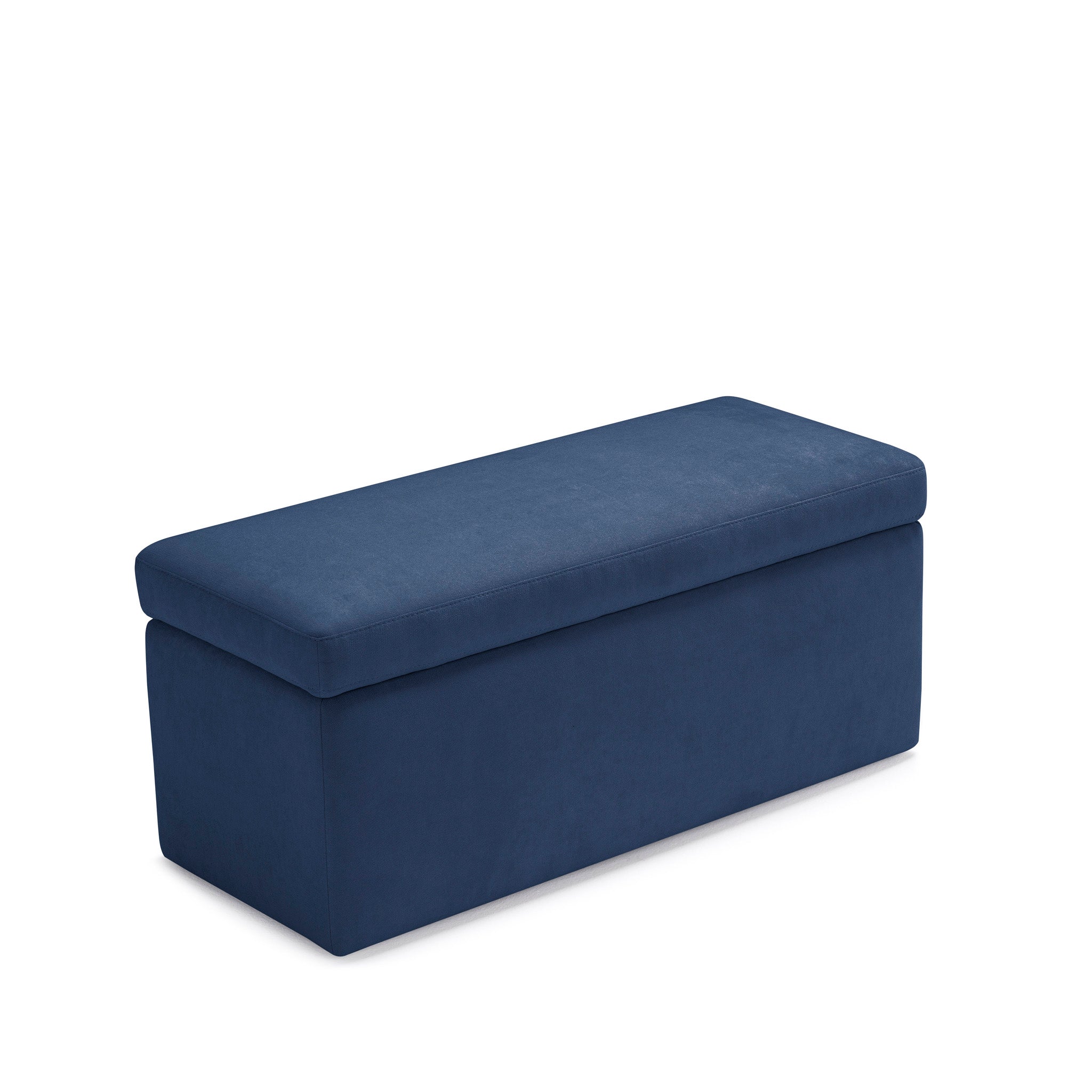Banc VIANA rangement Made in Italy en tissu chenille bleu