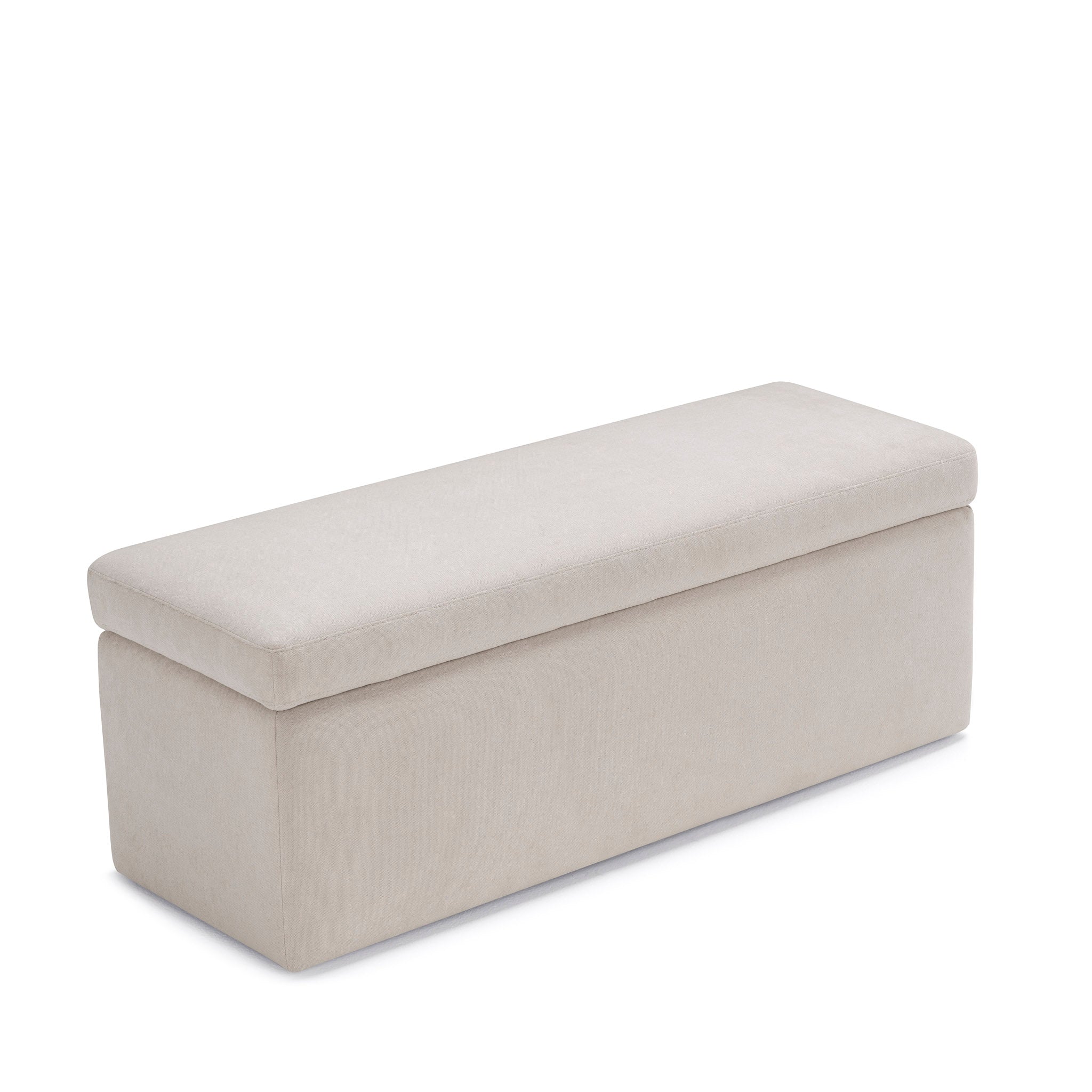 Banc VIANA rangement Made in Italy en tissu chenille beige