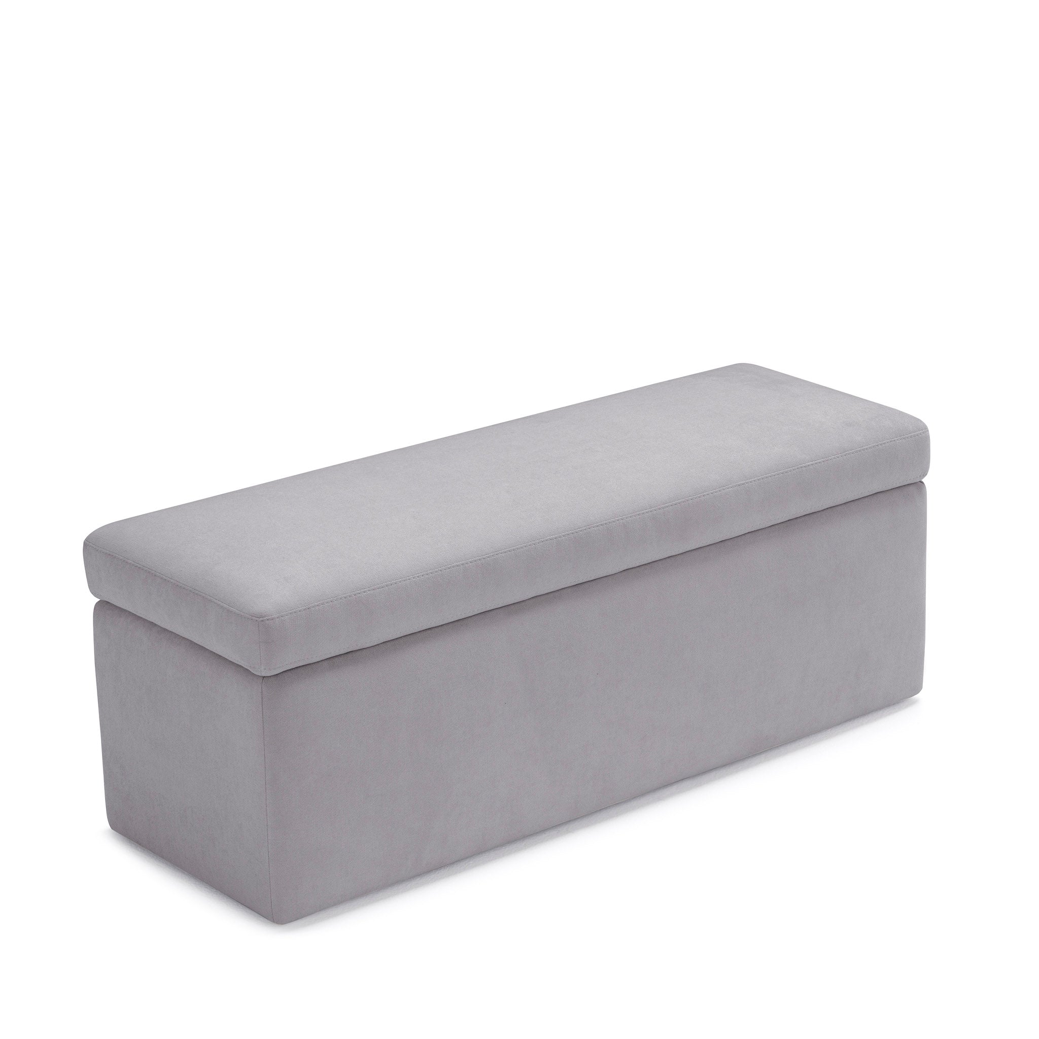 Banc VIANA rangement Made in Italy en tissu chenille gris clair
