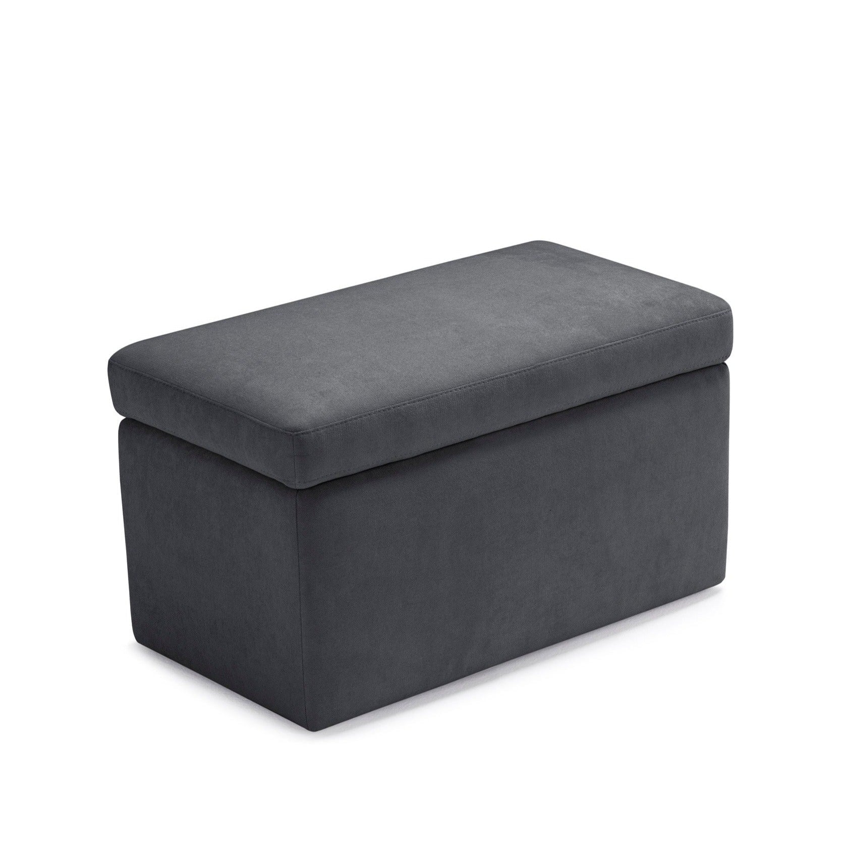 Banc VIANA rangement Made in Italy en tissu chenille gris foncé