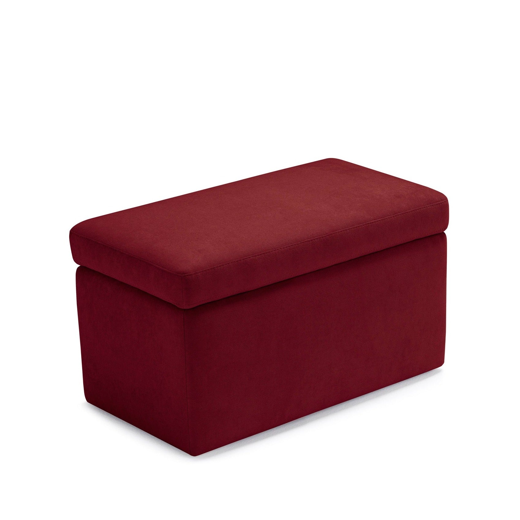 Banc VIANA rangement Made in Italy en tissu chenille bordeaux