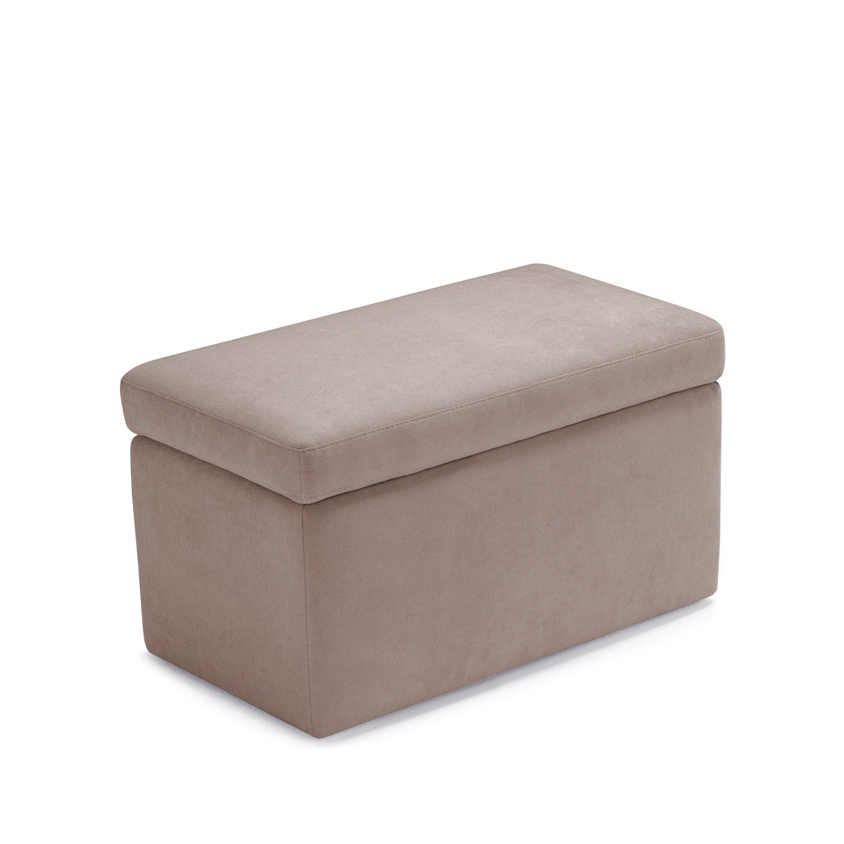 Banc rangement Made in Italy en tissu chenille camel - VIANA