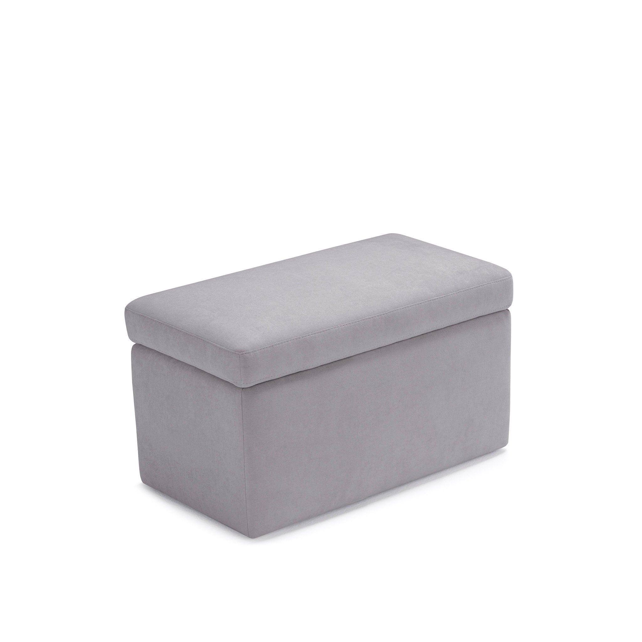 Banc VIANA rangement Made in Italy en tissu chenille gris clair
