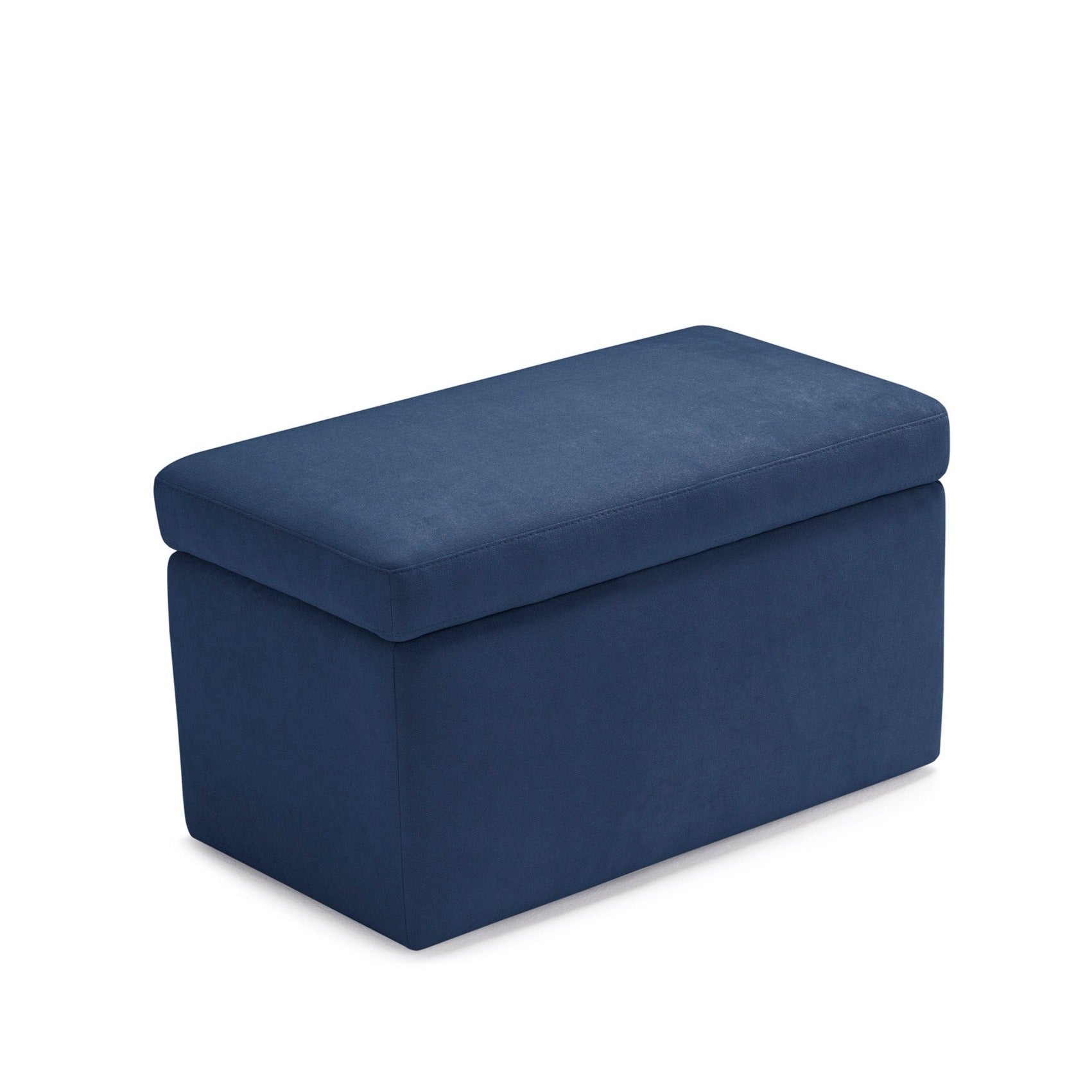 Banc VIANA rangement Made in Italy en tissu chenille bleu