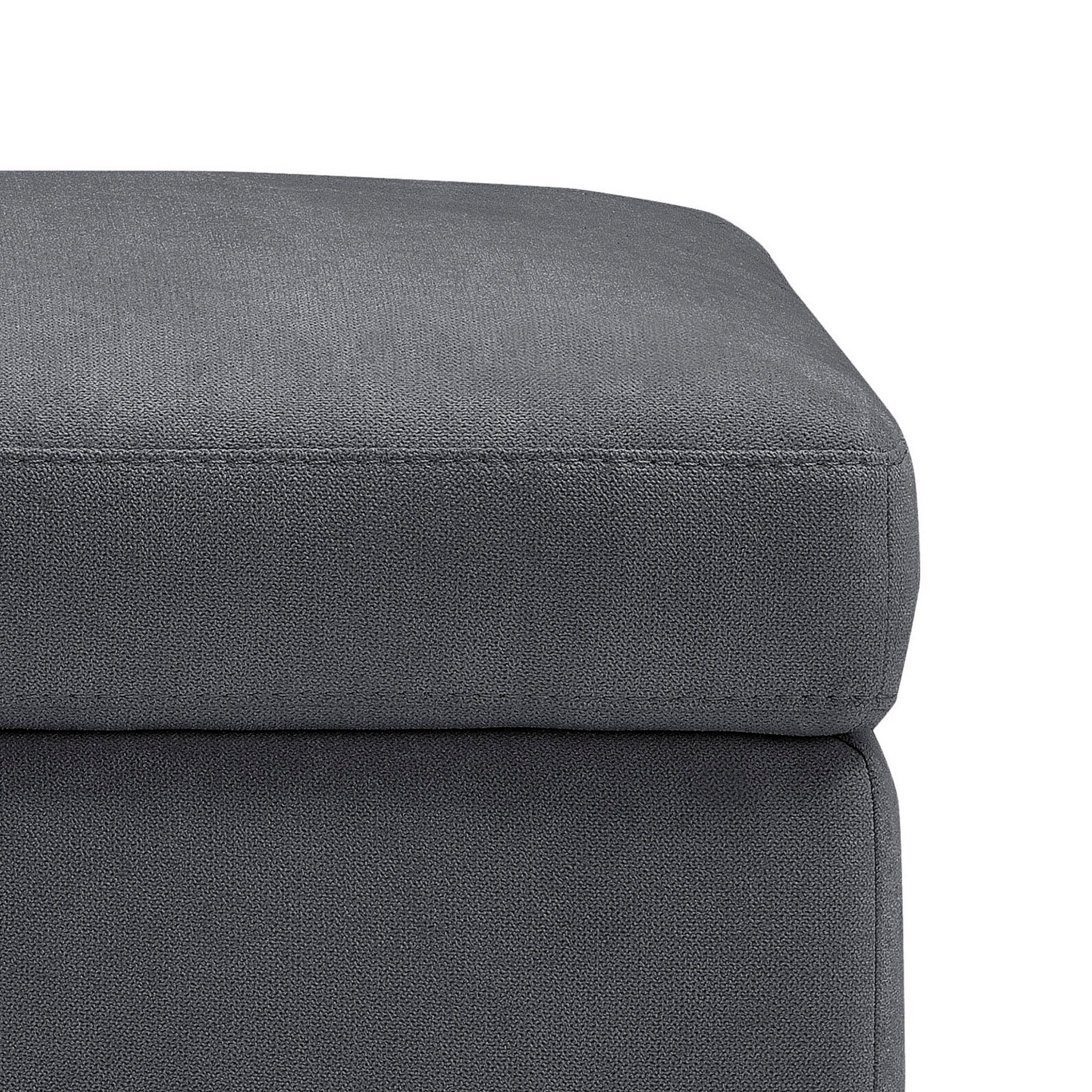 Pouf VULGANO rangement Made in Italy en tissu chenille gris foncé