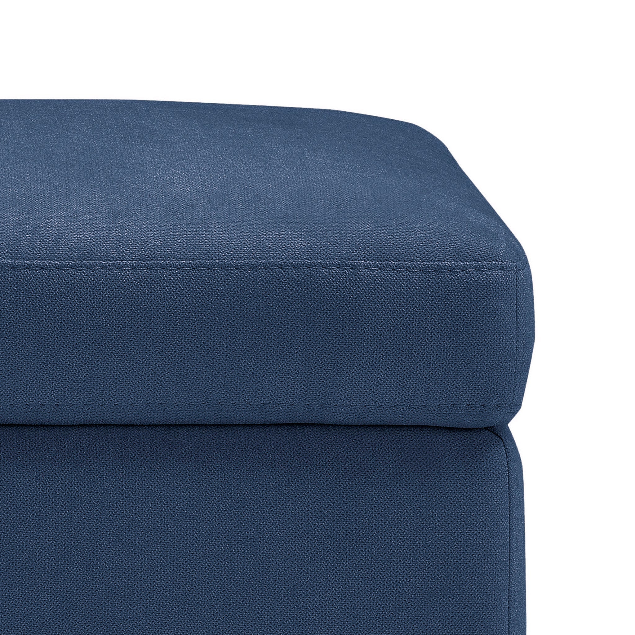 Banc SARDORELLA 110x45 cm rangement Made in Italy en tissu chenille bleu