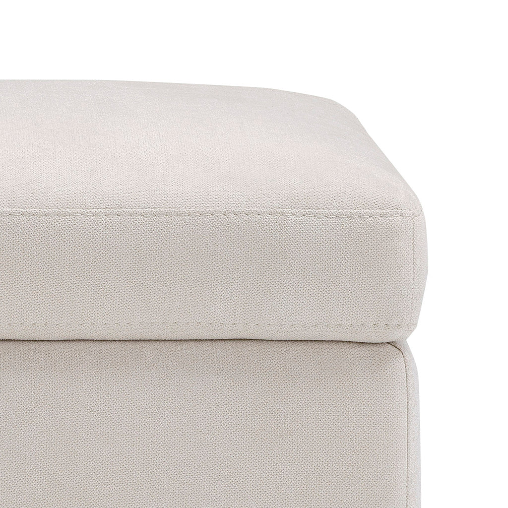 Pouf VULGANO rangement Made in Italy en tissu chenille beige
