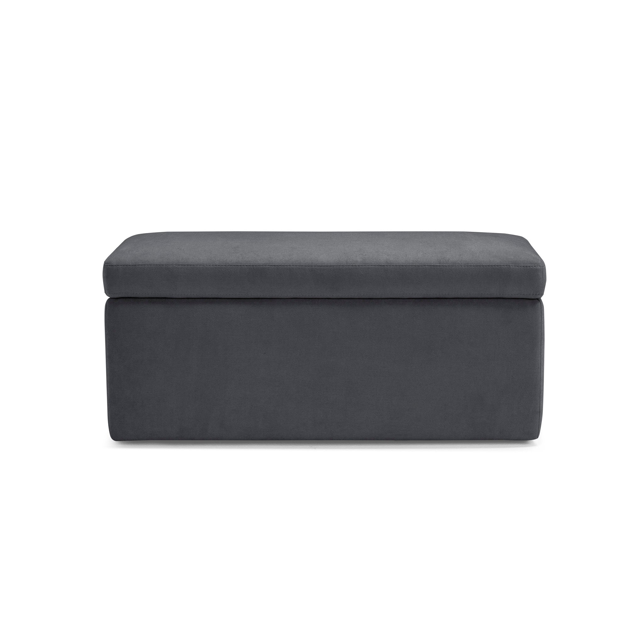 Banc VIANA rangement Made in Italy en tissu chenille gris foncé