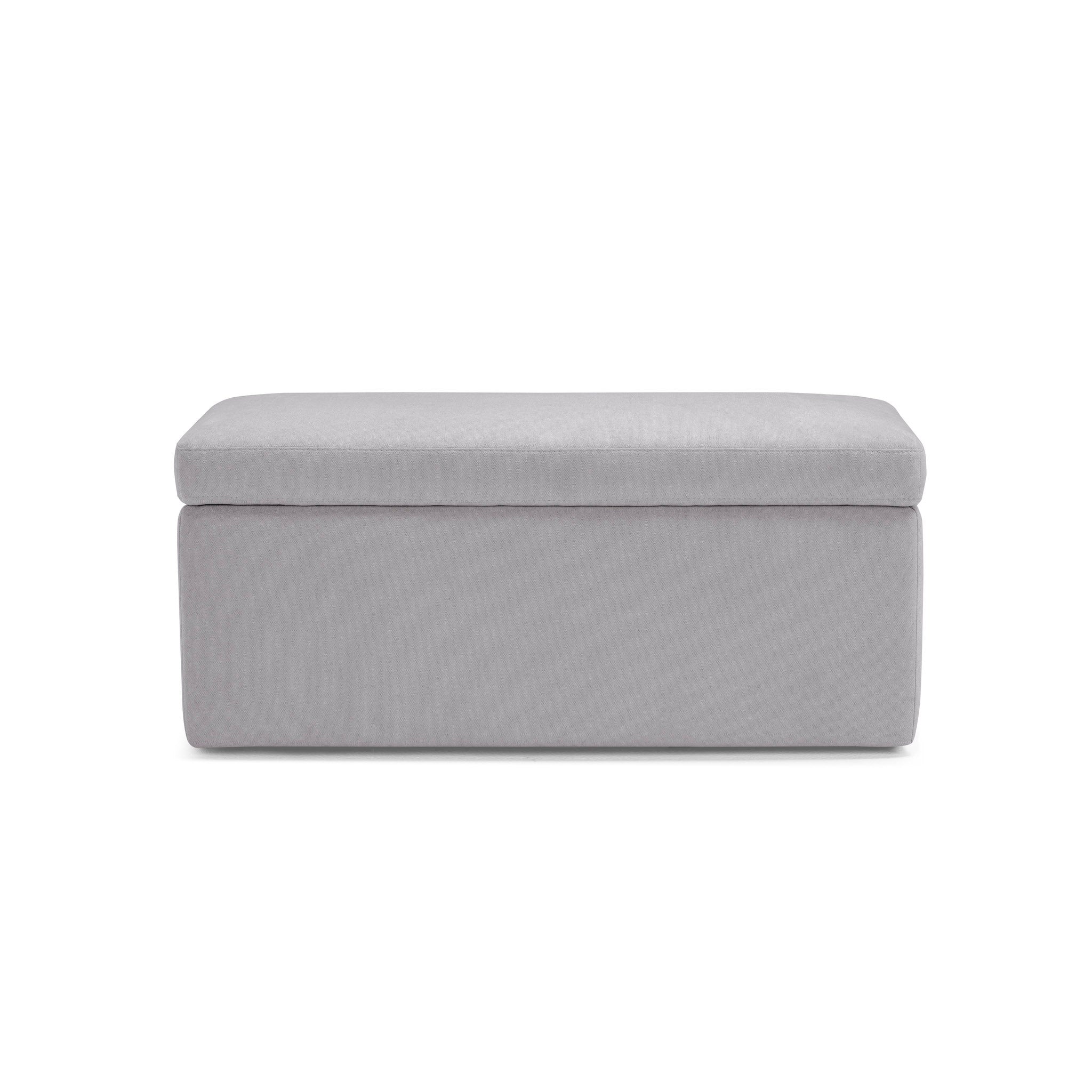 Banc VIANA rangement Made in Italy en tissu chenille gris clair