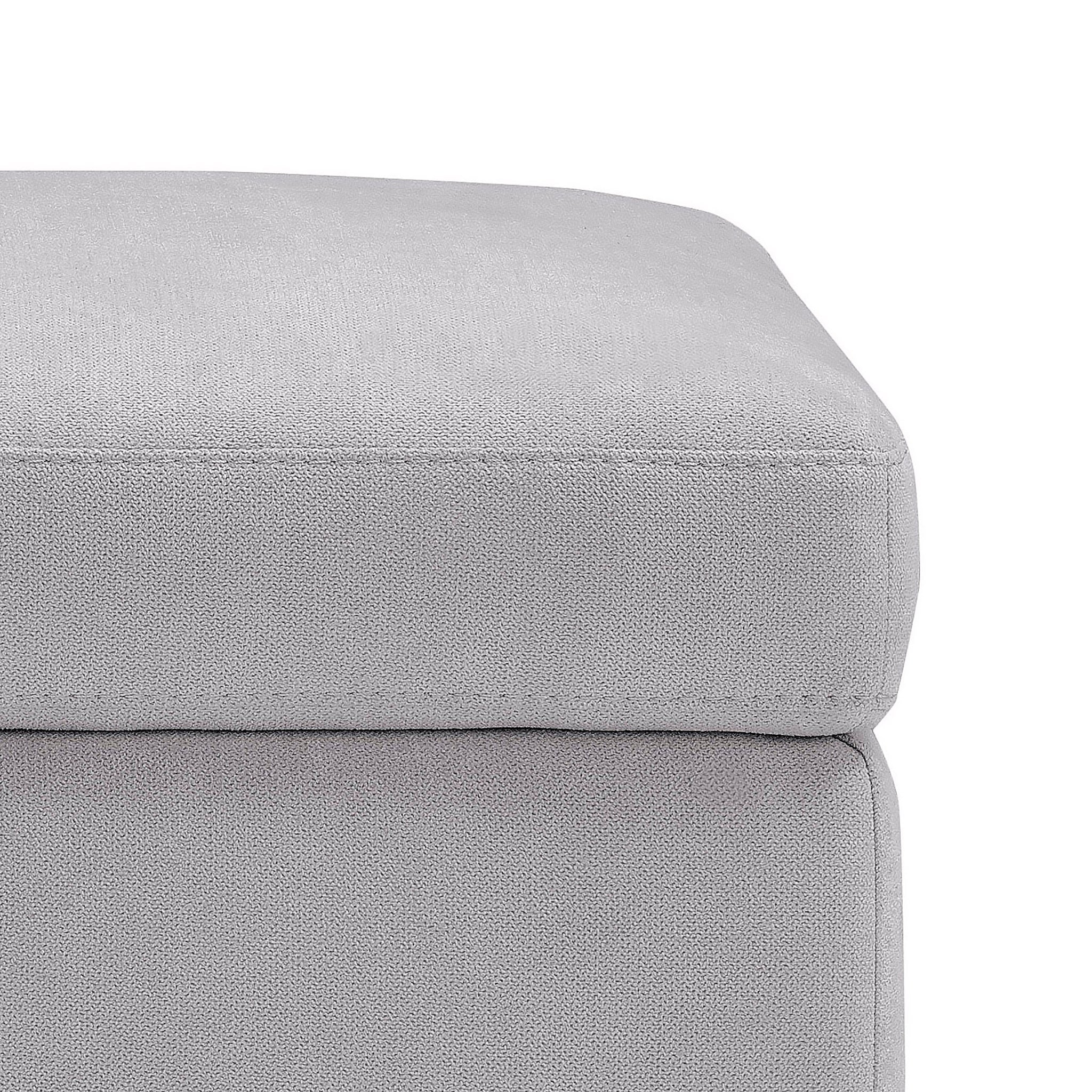 Pouf VULGANO rangement Made in Italy en tissu chenille gris clair