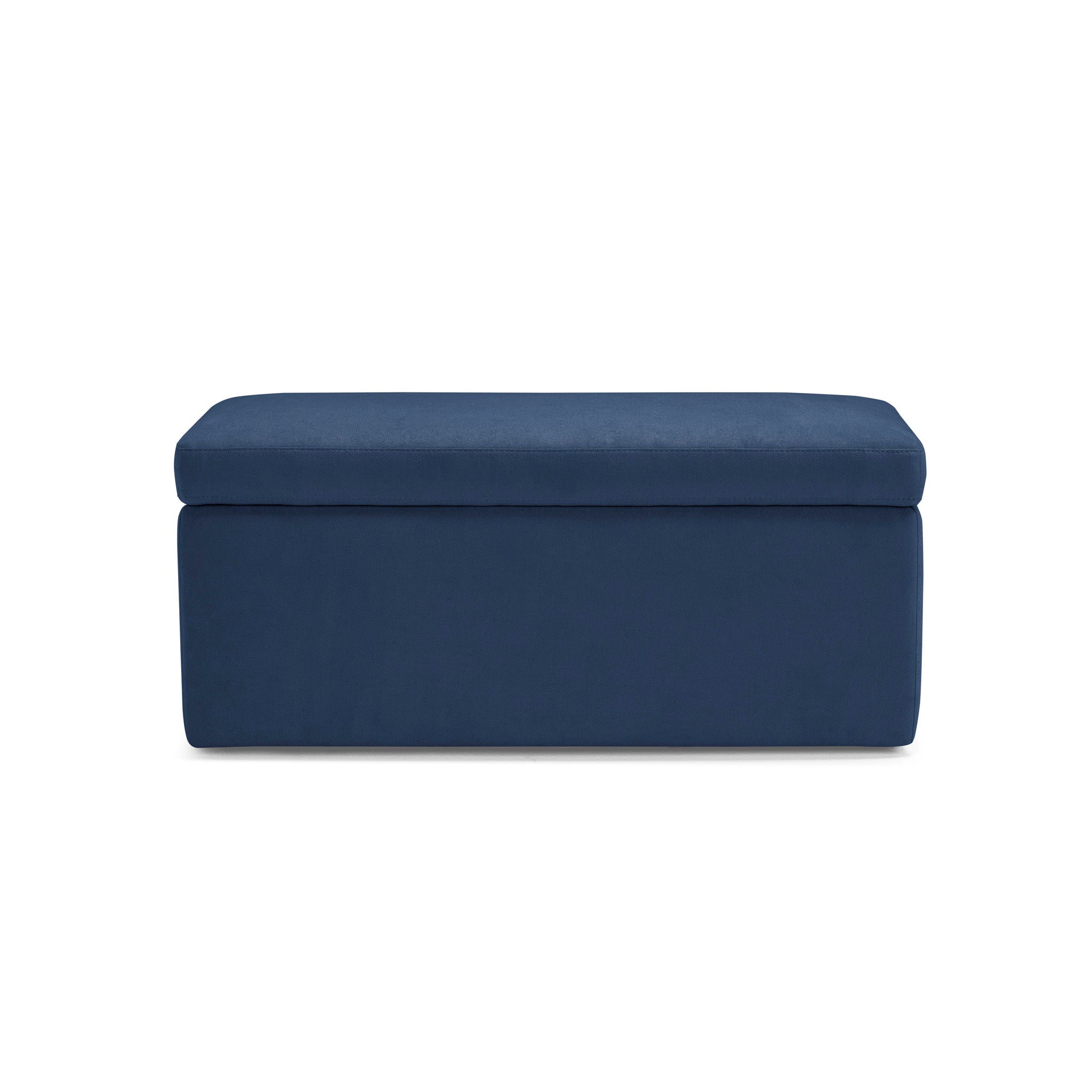 Banc VIANA rangement Made in Italy en tissu chenille bleu
