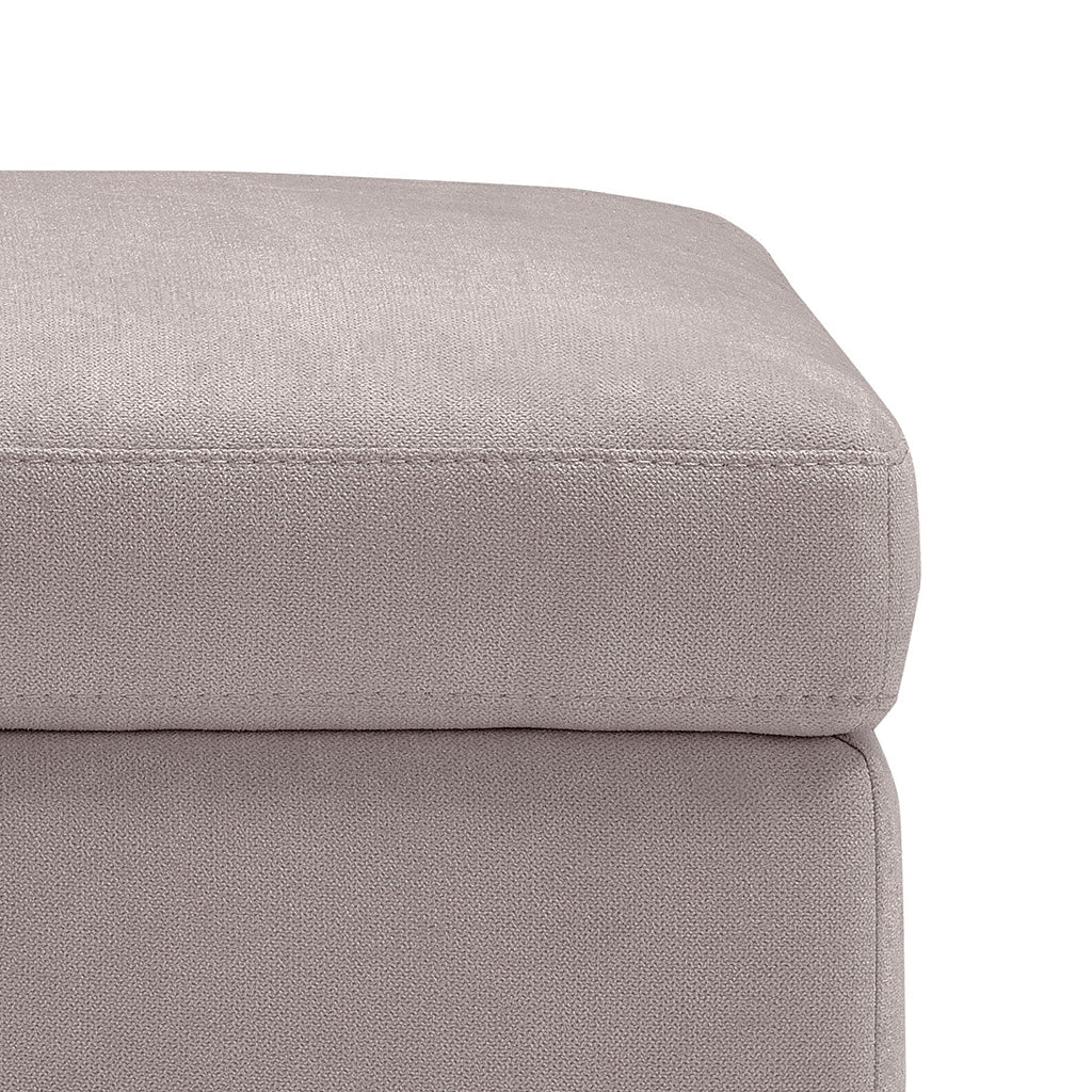 Pouf VULGANO rangement Made in Italy en tissu chenille gris tourterelle