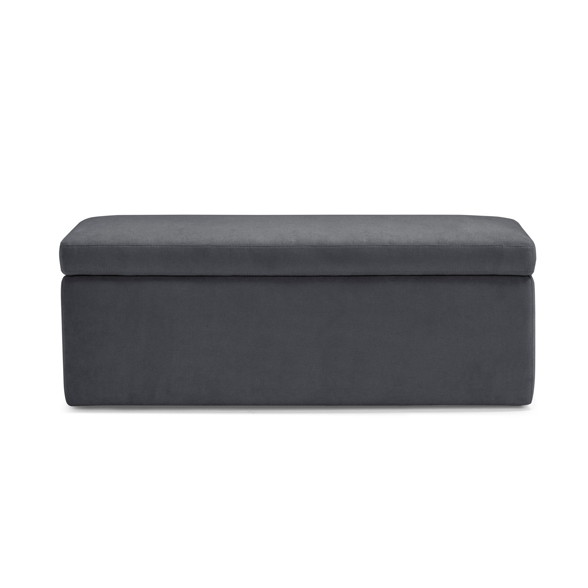 Banc VIANA rangement Made in Italy en tissu chenille gris foncé