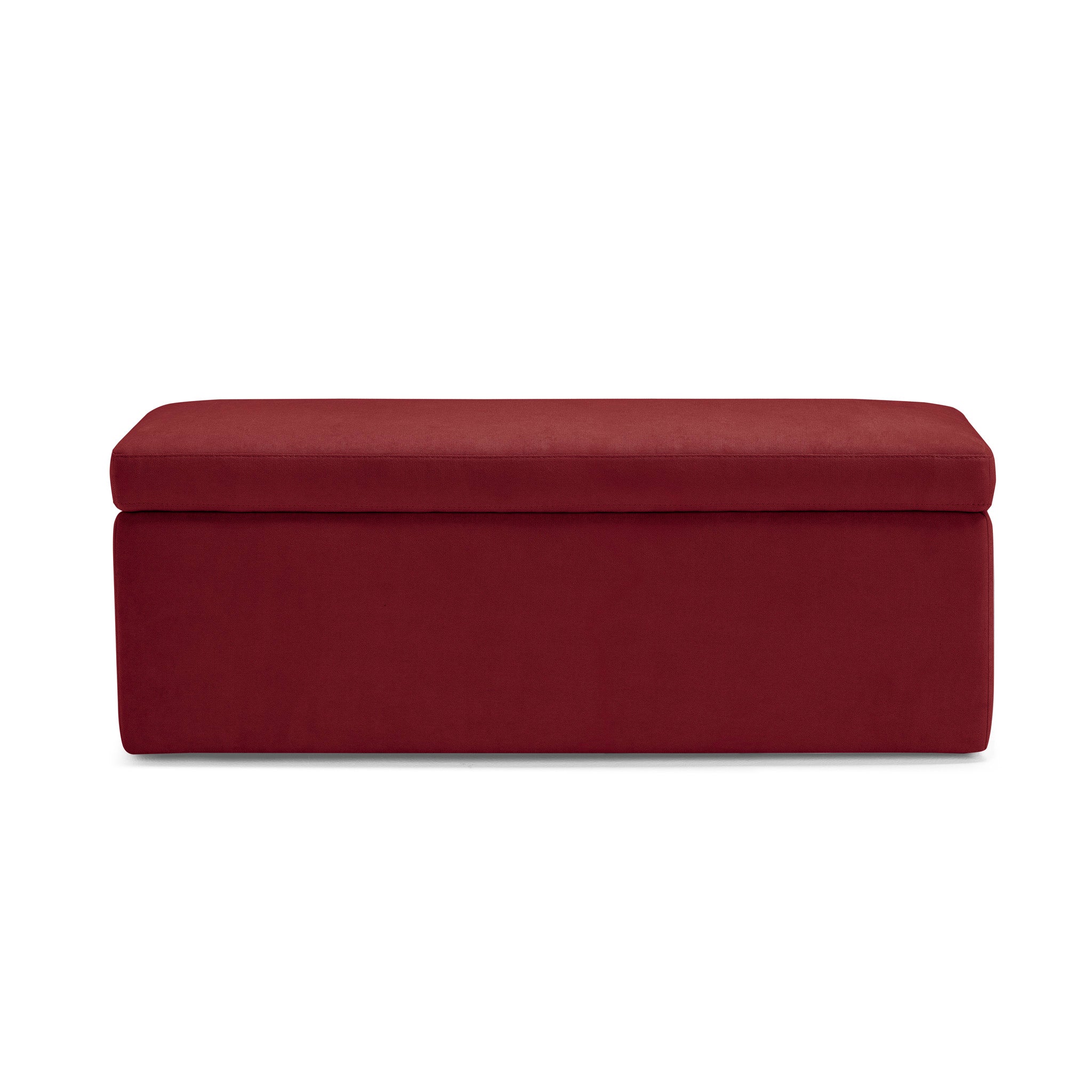 Banc VIANA rangement Made in Italy en tissu chenille bordeaux