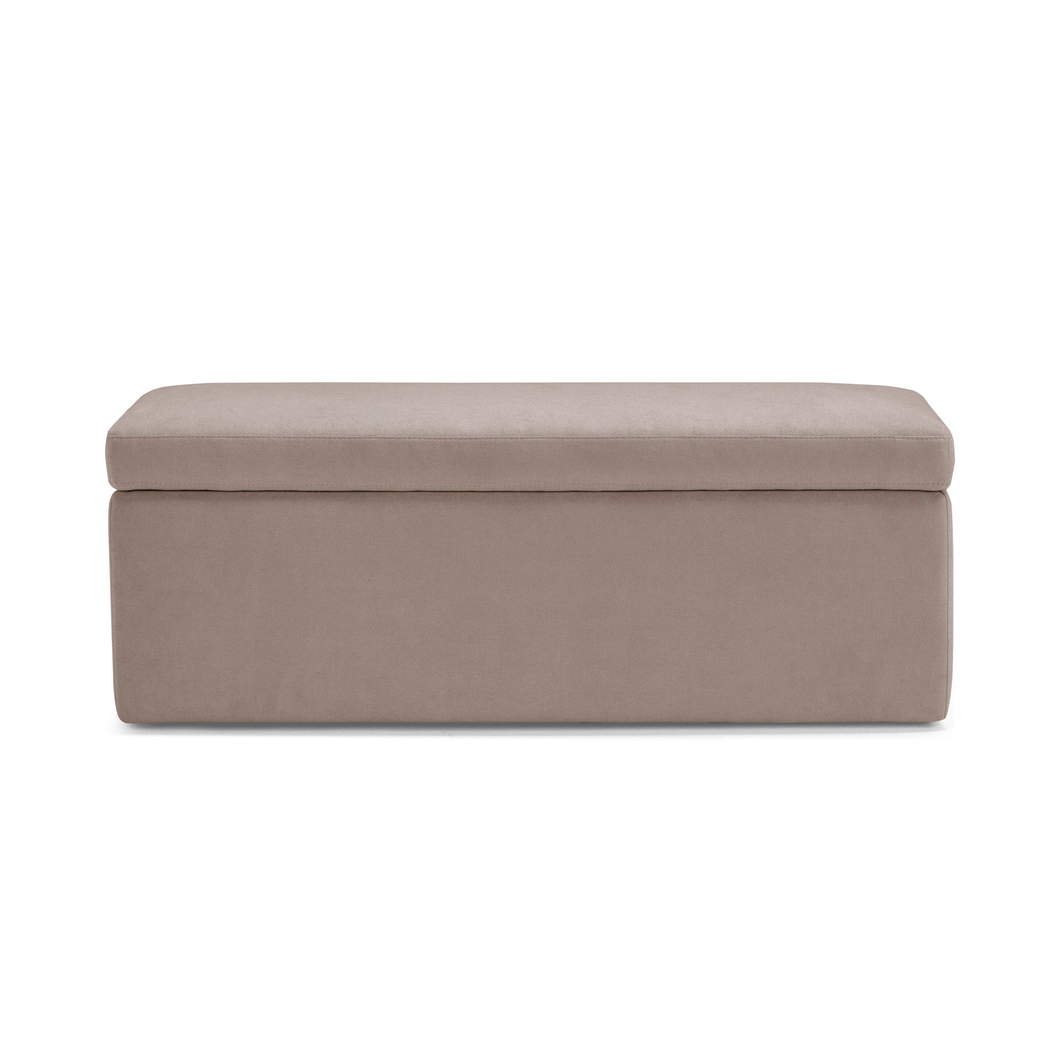 Banc rangement Made in Italy en tissu chenille camel - VIANA