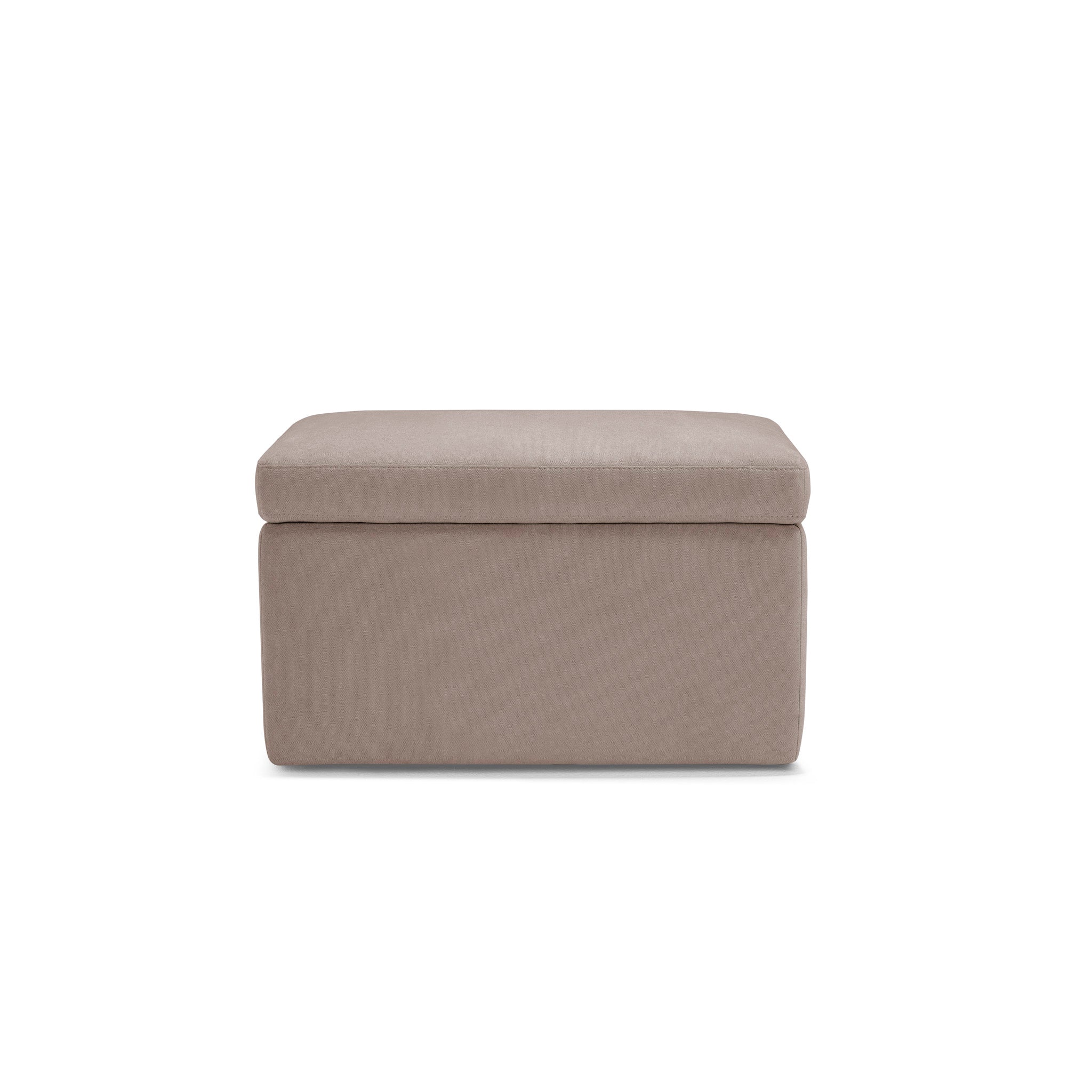 Banc rangement Made in Italy en tissu chenille camel - VIANA