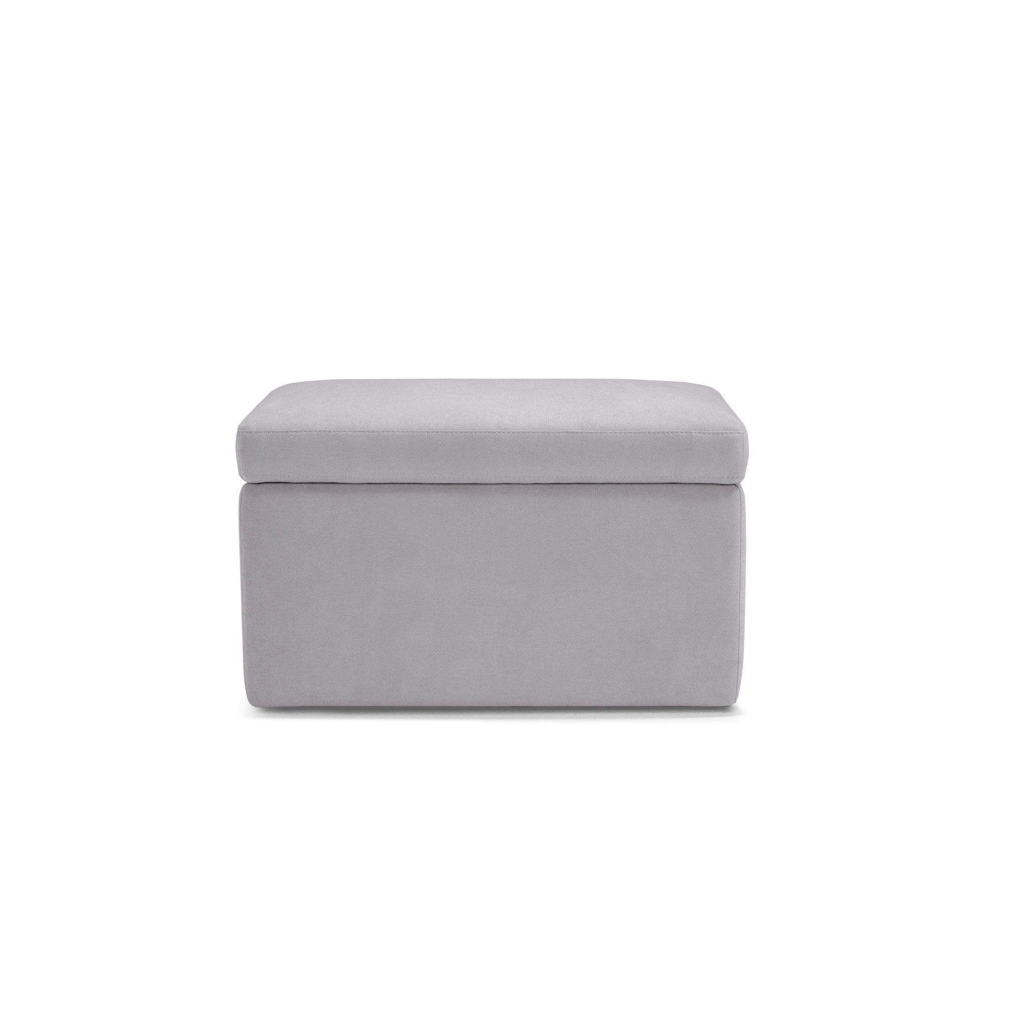 Banc VIANA rangement Made in Italy en tissu chenille gris clair