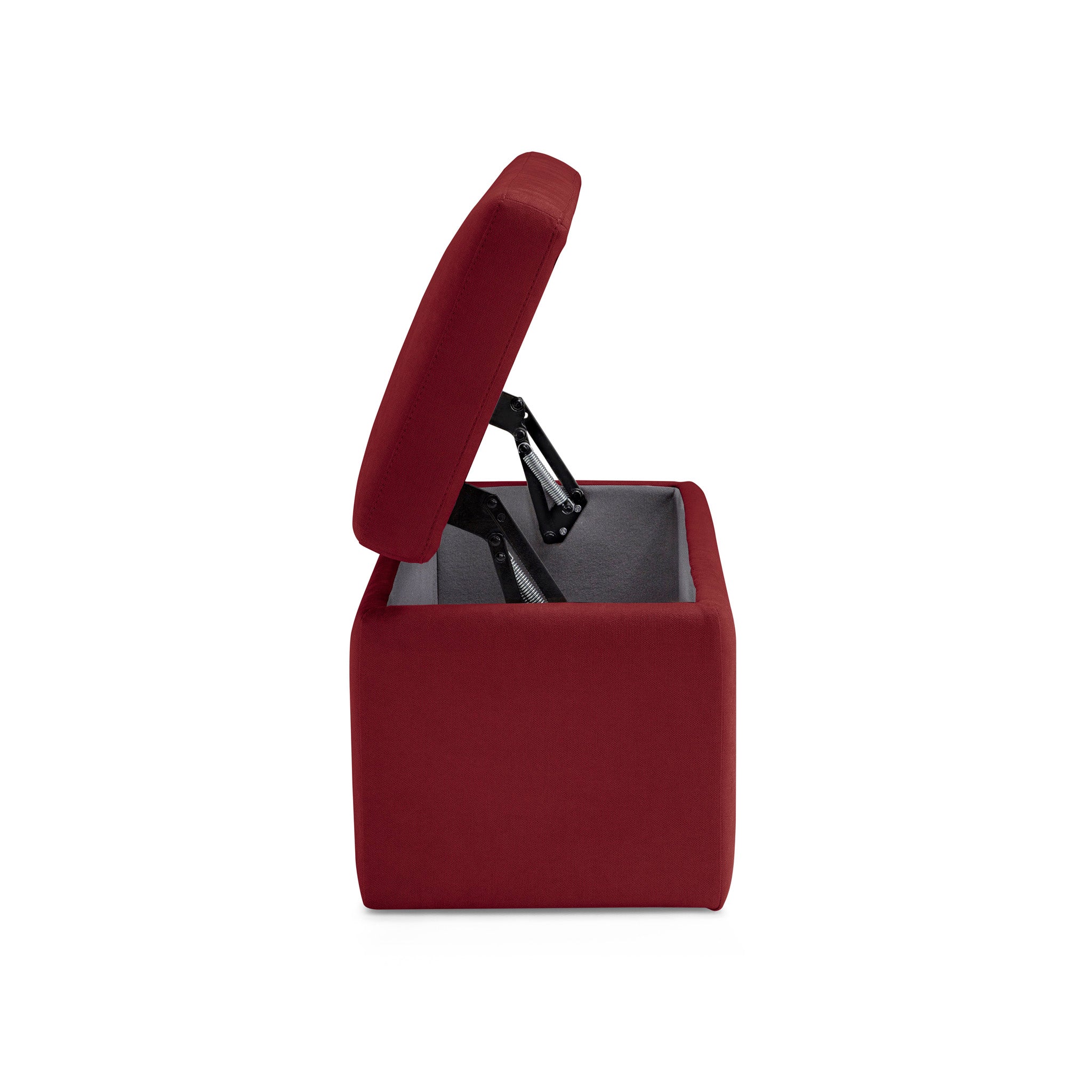 Banc VIANA rangement Made in Italy en tissu chenille bordeaux