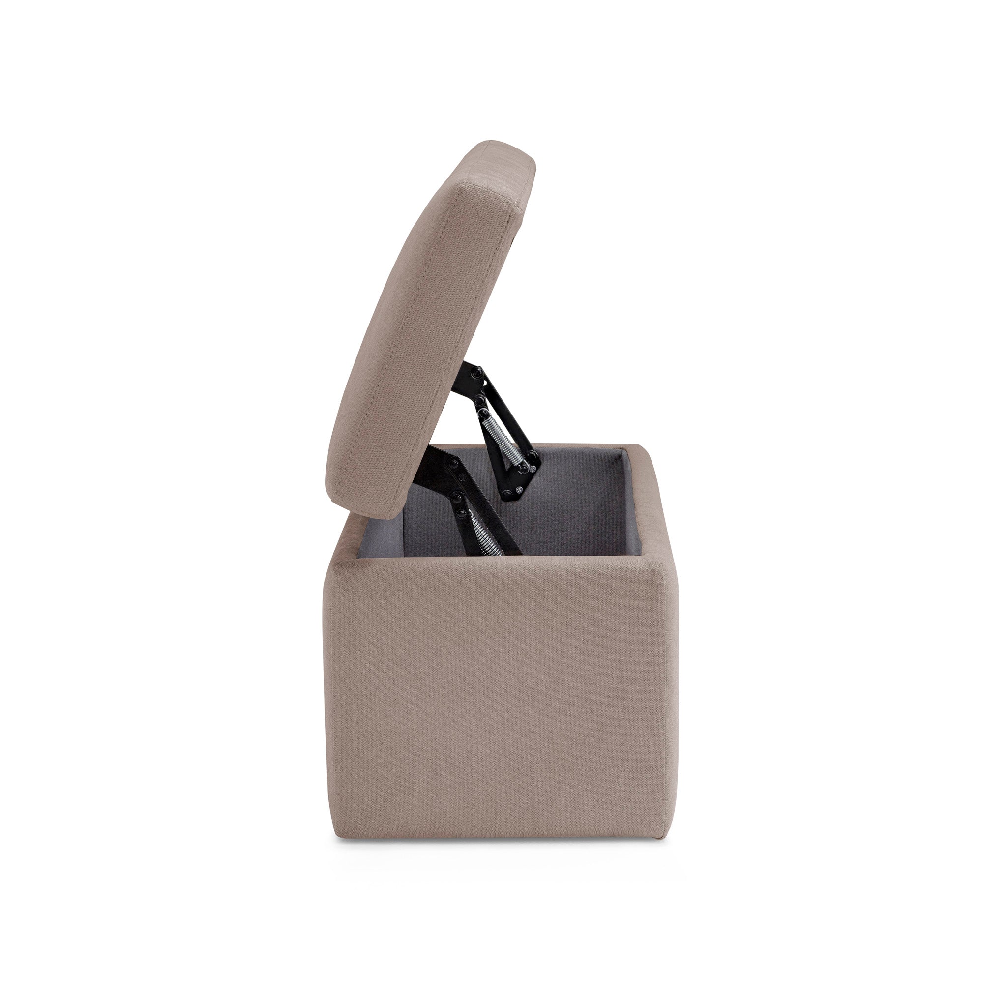 Banc rangement Made in Italy en tissu chenille camel - VIANA
