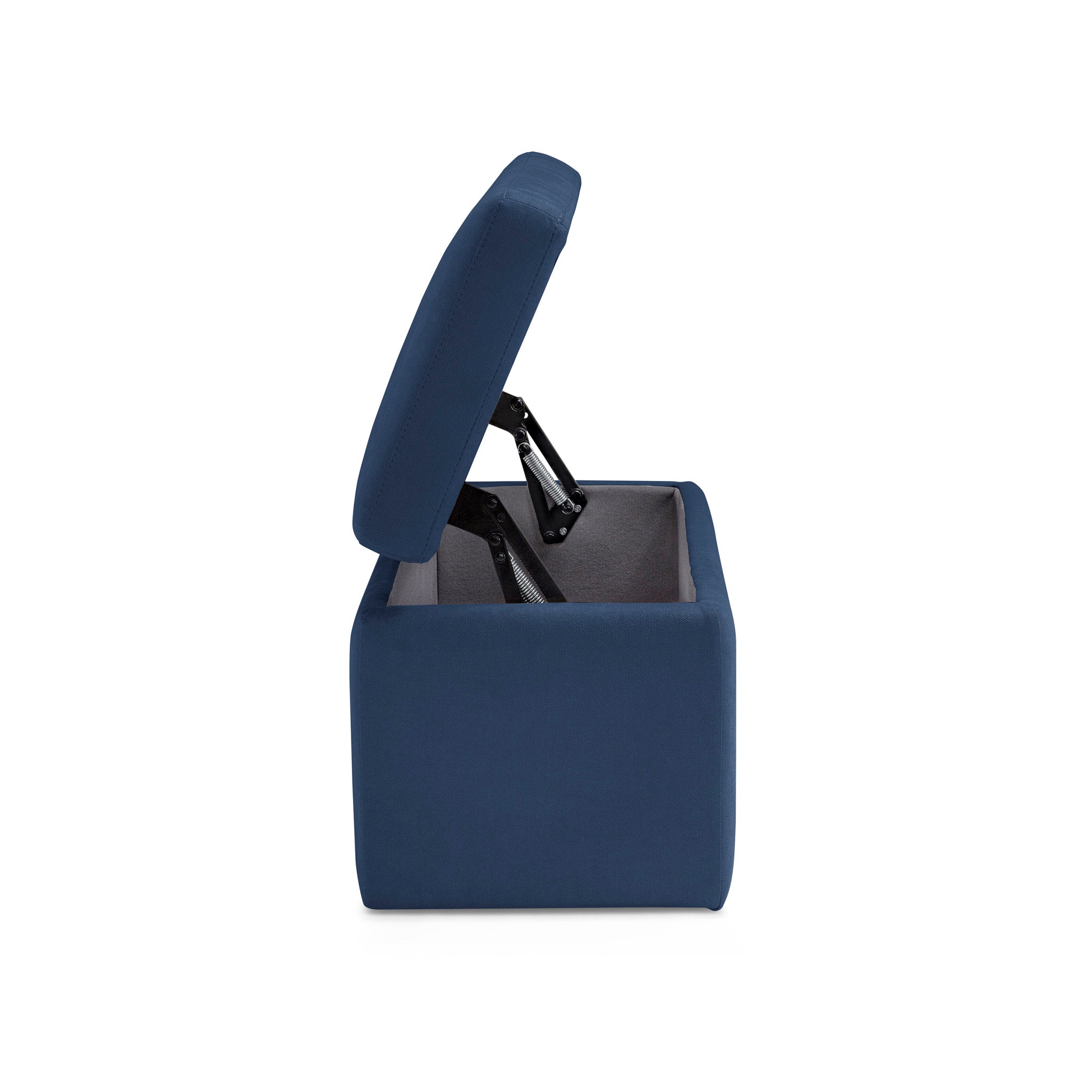 Banc VIANA rangement Made in Italy en tissu chenille bleu