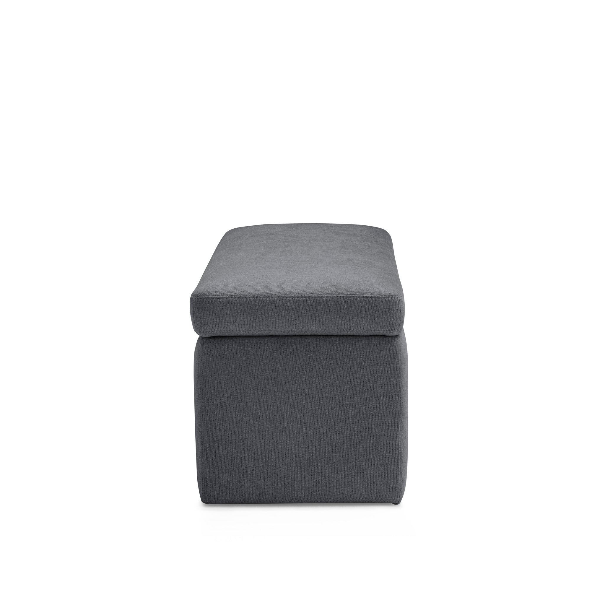Banc VIANA rangement Made in Italy en tissu chenille gris foncé