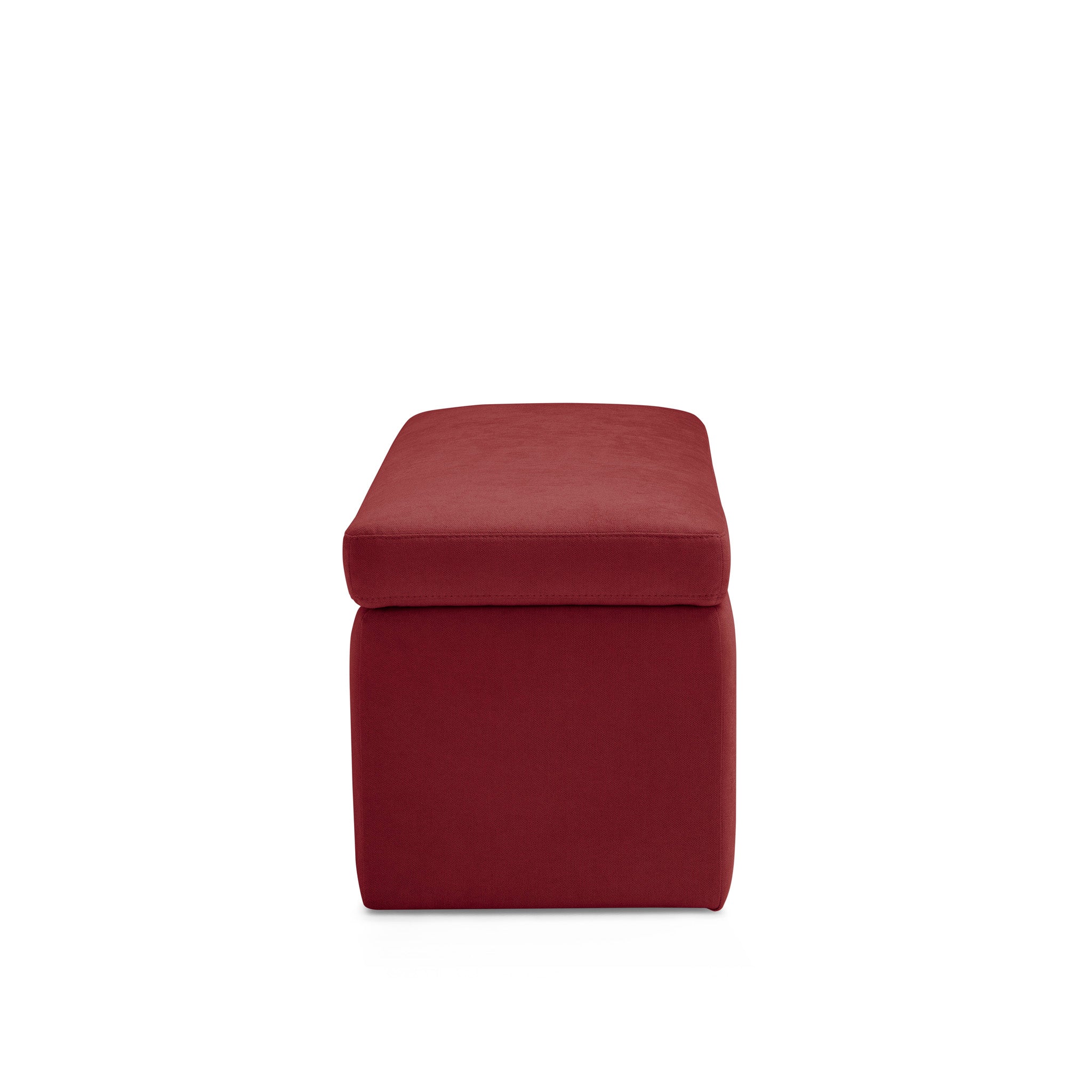 Banc VIANA rangement Made in Italy en tissu chenille bordeaux