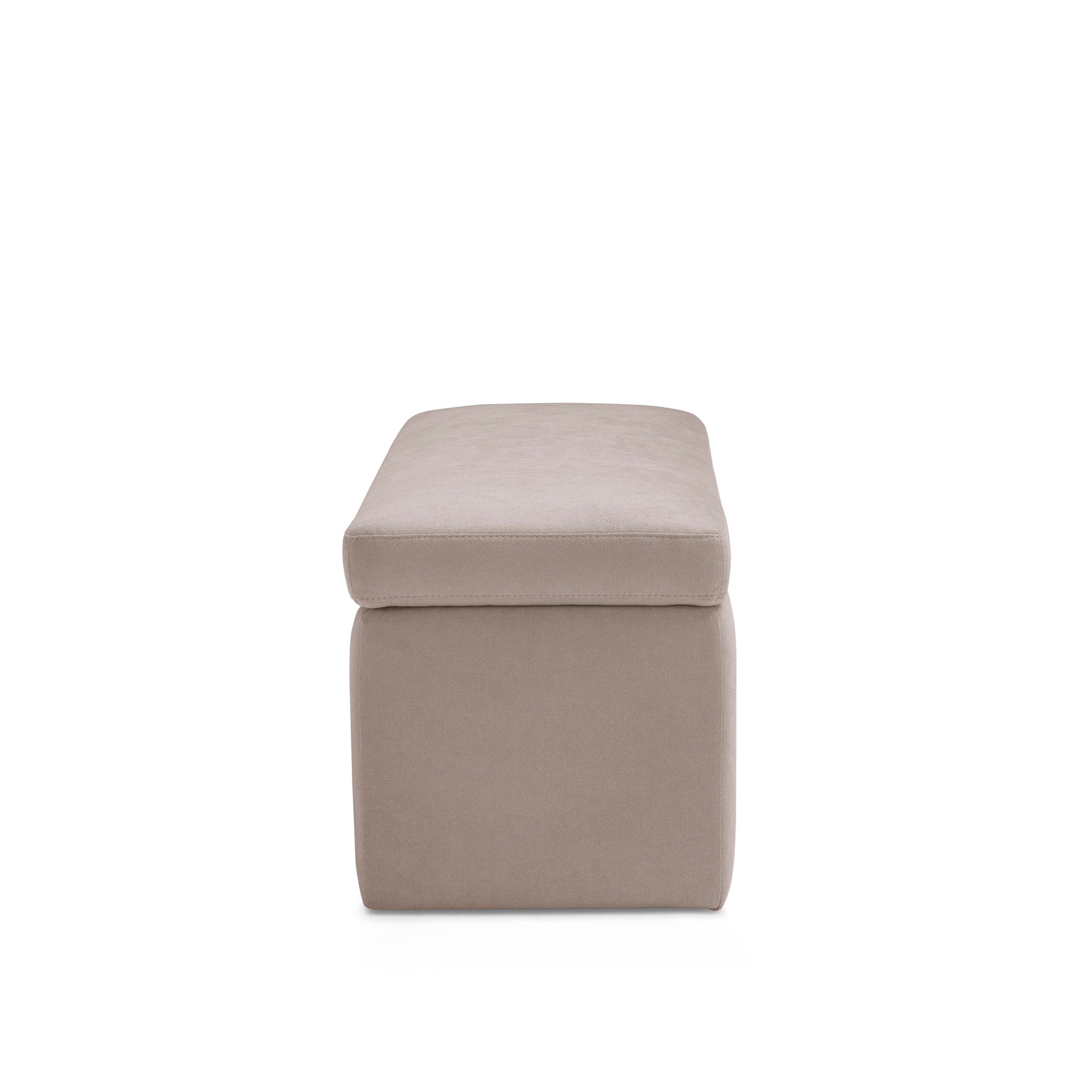 Banc rangement Made in Italy en tissu chenille camel - VIANA