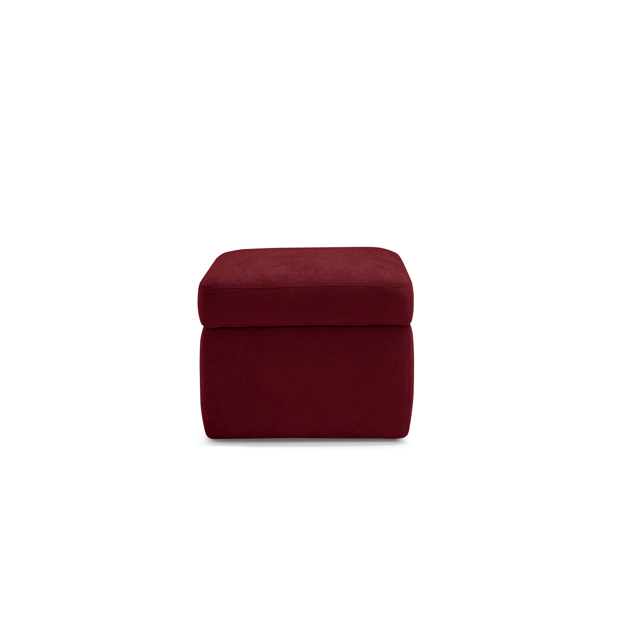 Pouf VULGANO rangement Made in Italy en tissu chenille bordeaux