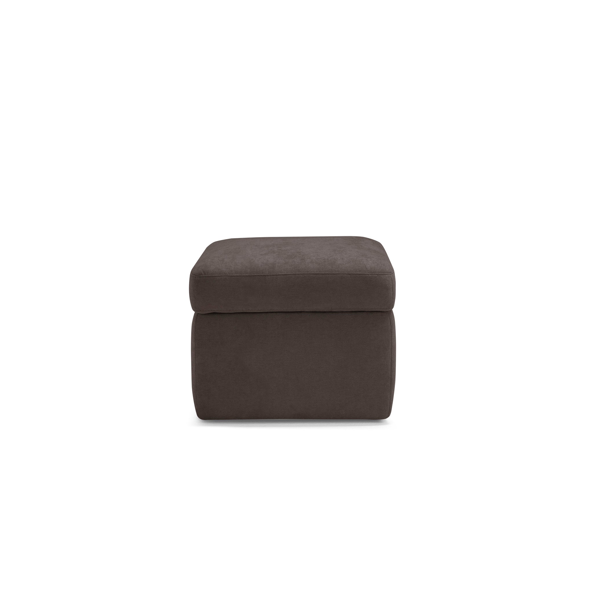 Pouf VULGANO rangement Made in Italy en tissu chenille marron