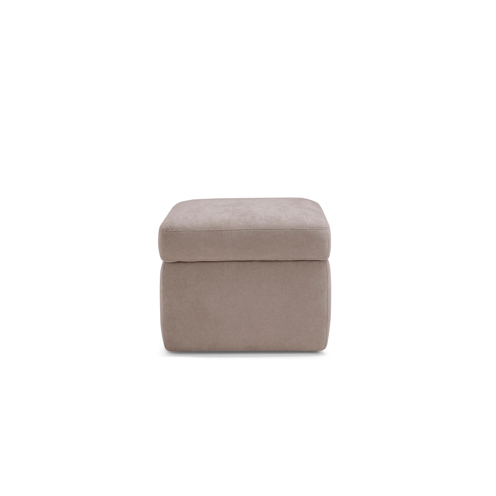 Pouf rangement Made in Italy en tissu chenille camel - VULGANO