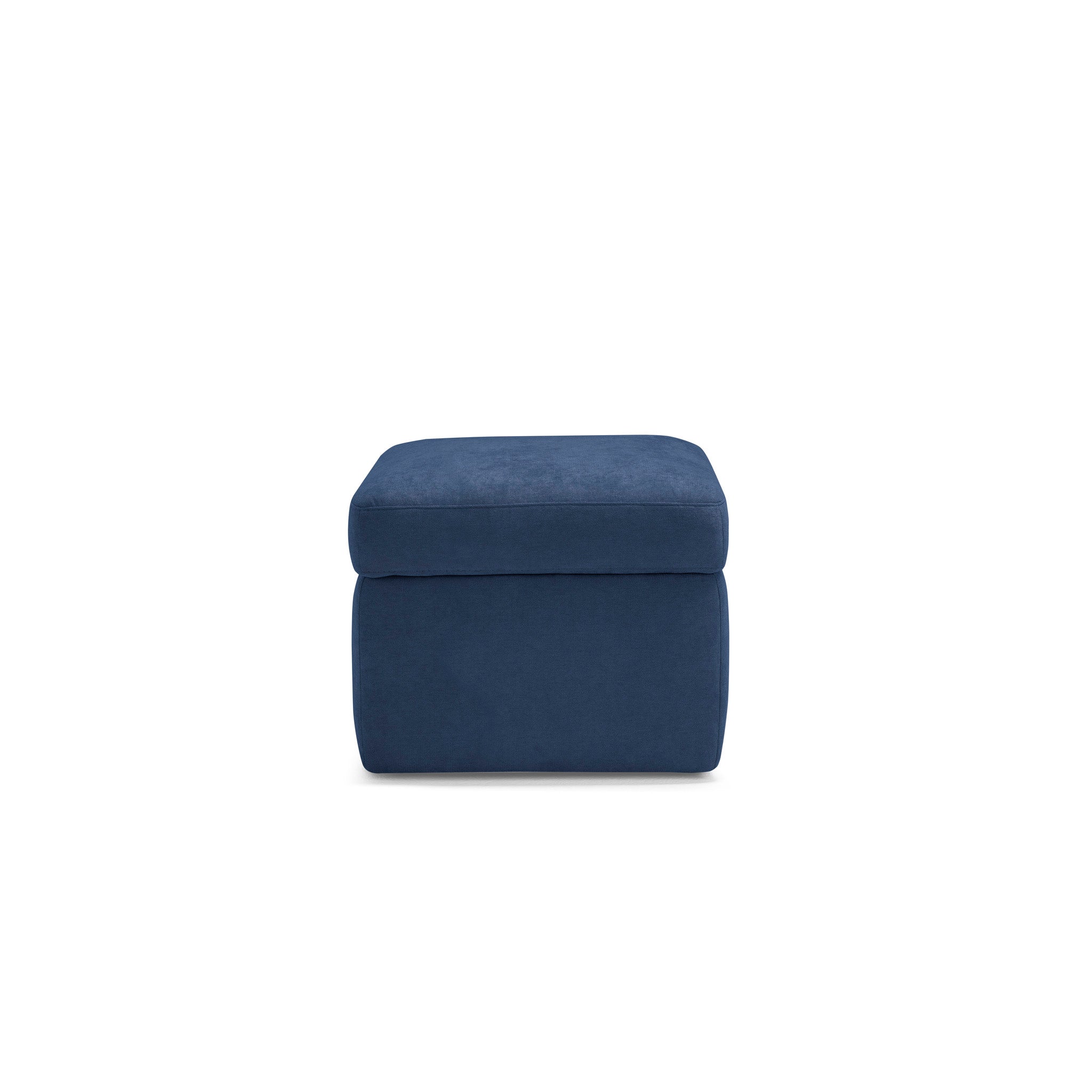 Pouf VULGANO rangement Made in Italy en tissu chenille bleu