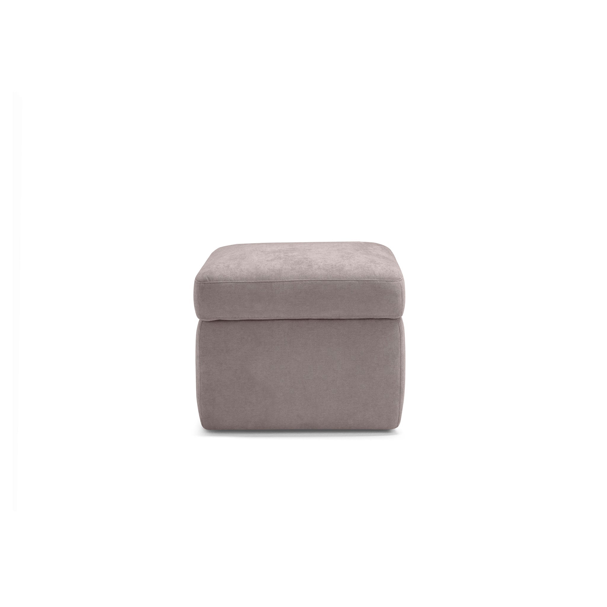 Pouf VULGANO rangement Made in Italy en tissu chenille gris tourterelle