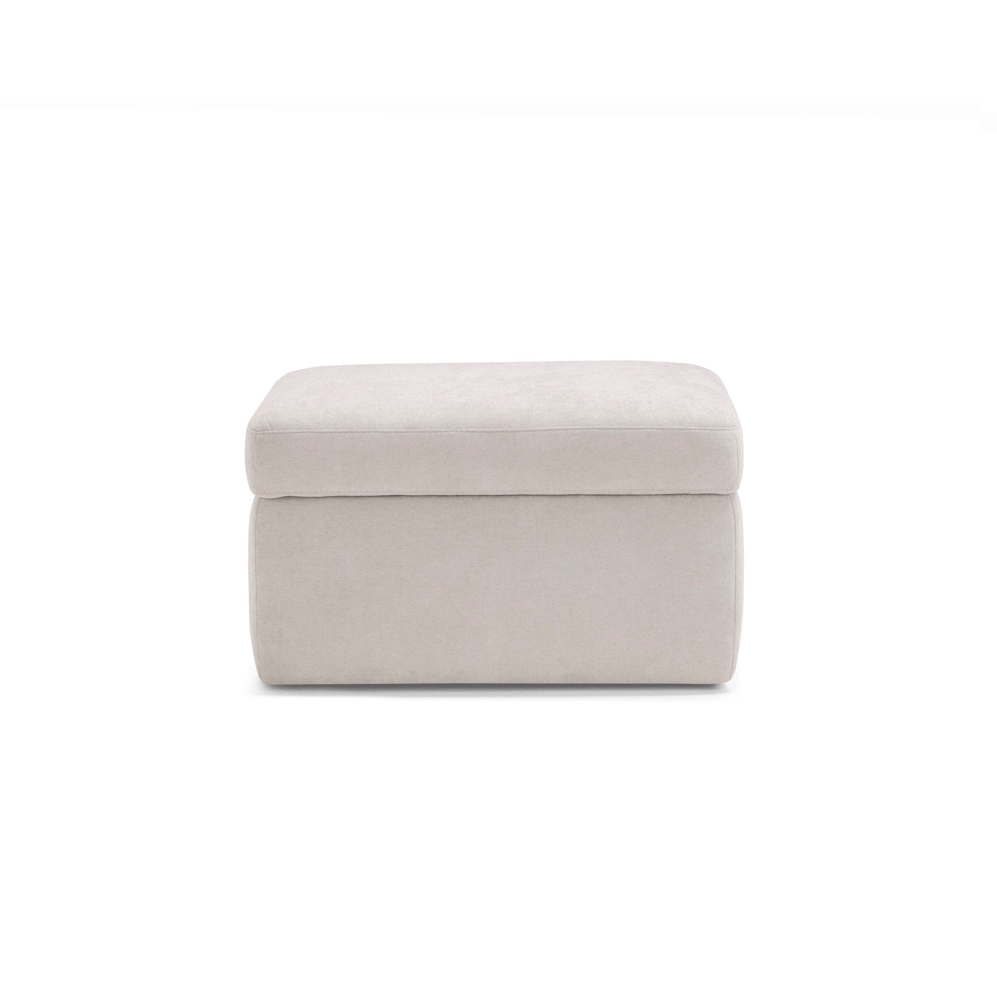 Pouf VULGANO rangement Made in Italy en tissu chenille beige