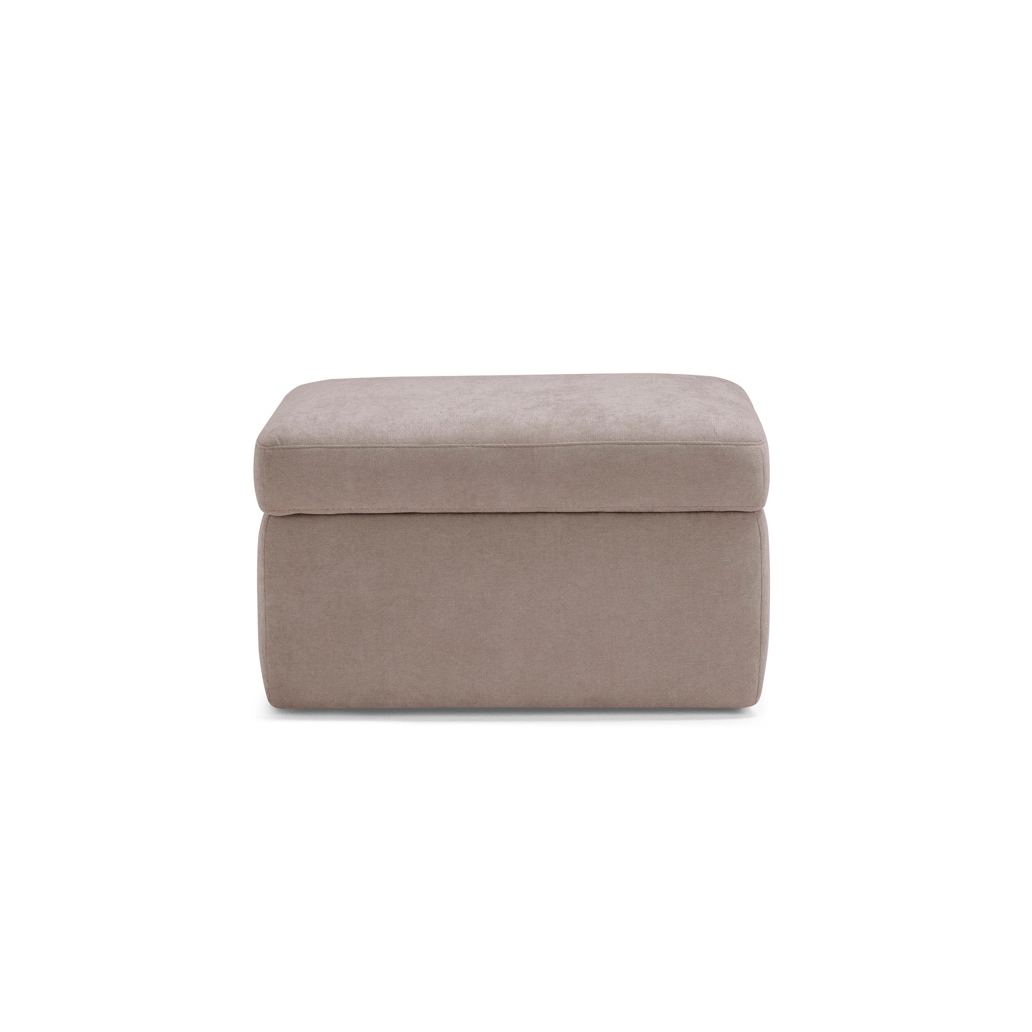 Pouf rangement Made in Italy en tissu chenille camel - VULGANO