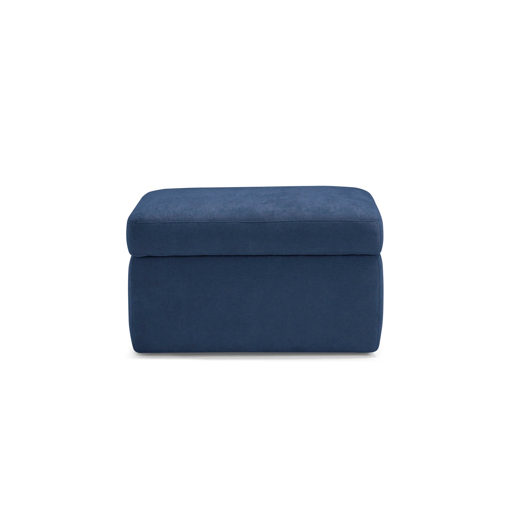Pouf VULGANO rangement Made in Italy en tissu chenille bleu