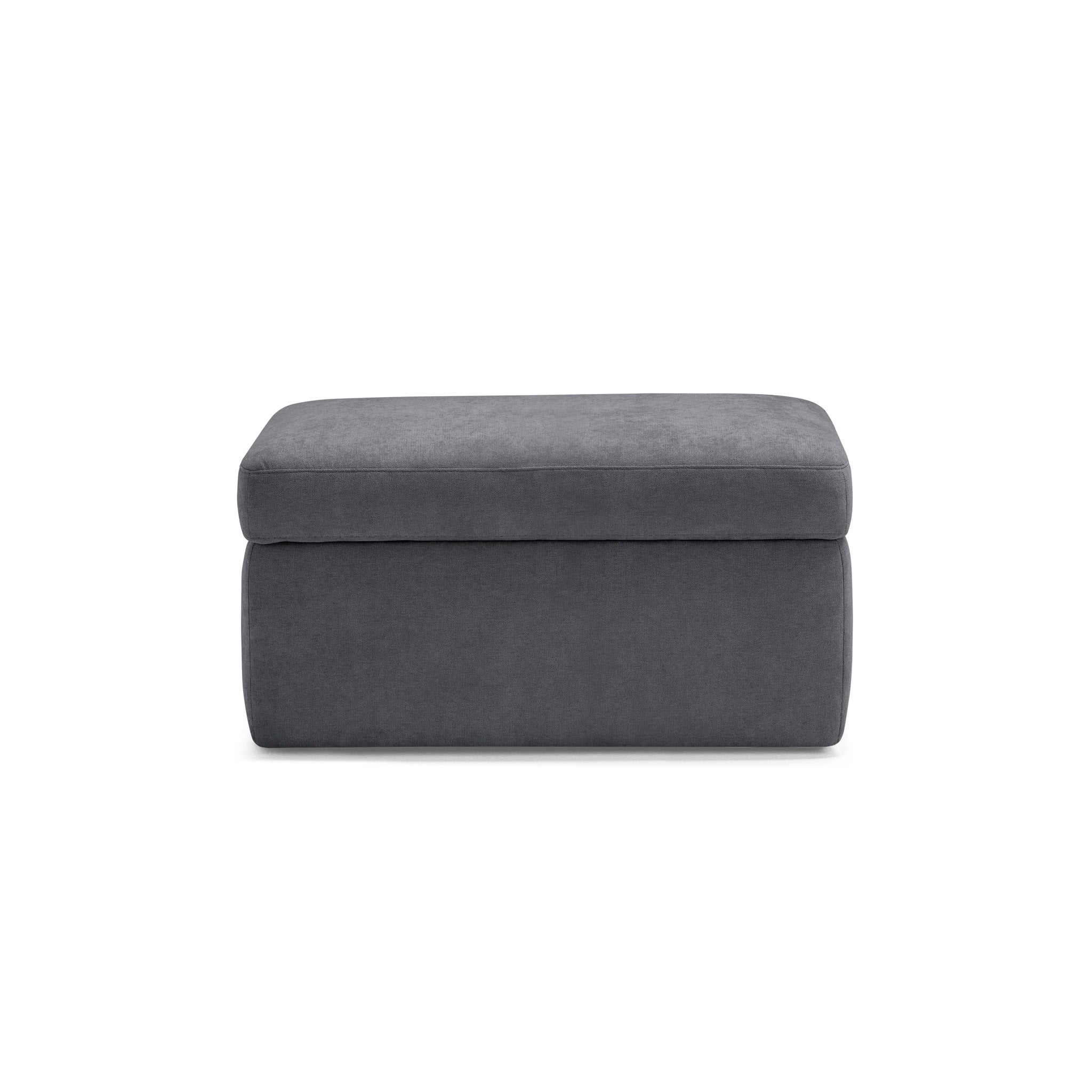 Pouf VULGANO rangement Made in Italy en tissu chenille gris foncé