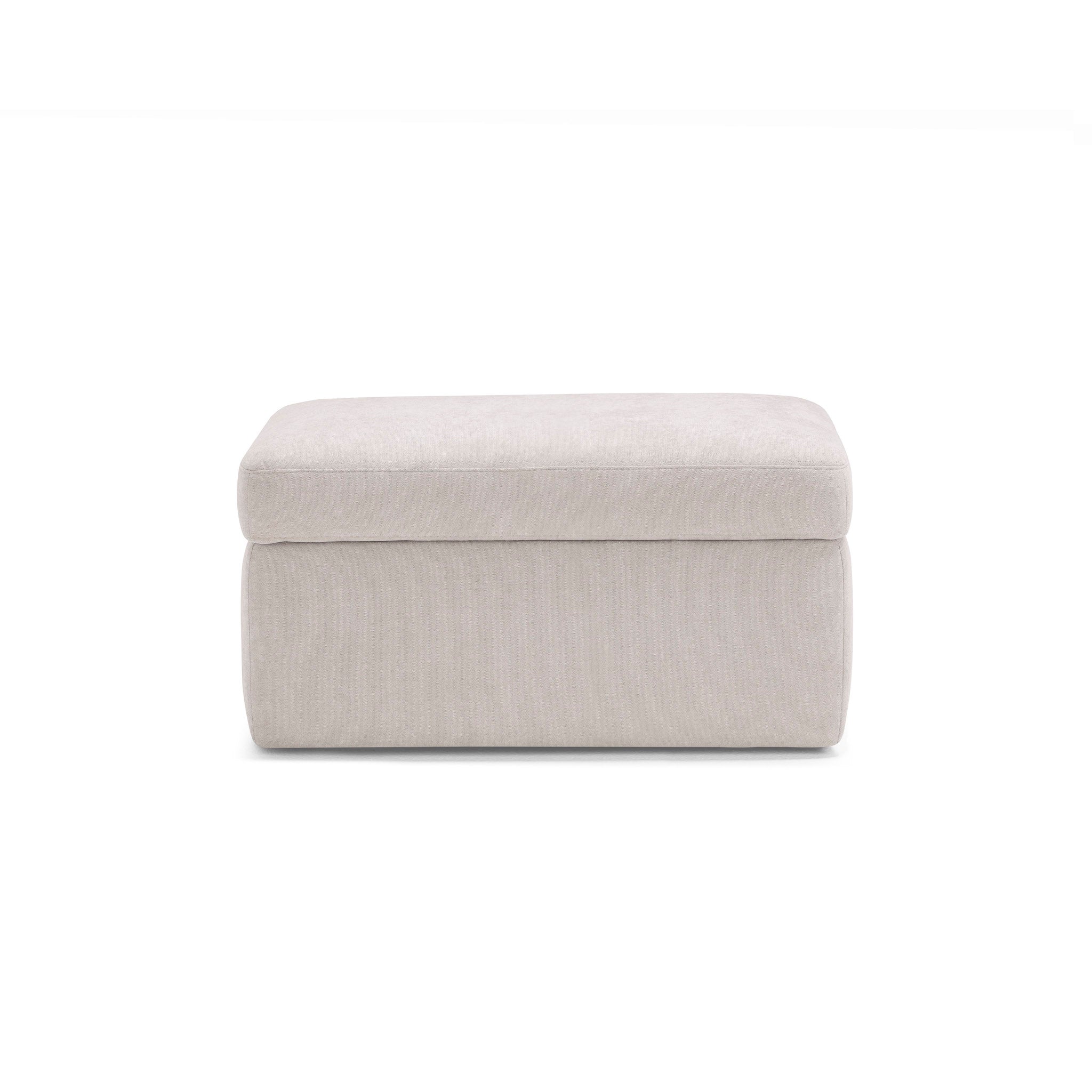 Pouf VULGANO rangement Made in Italy en tissu chenille beige