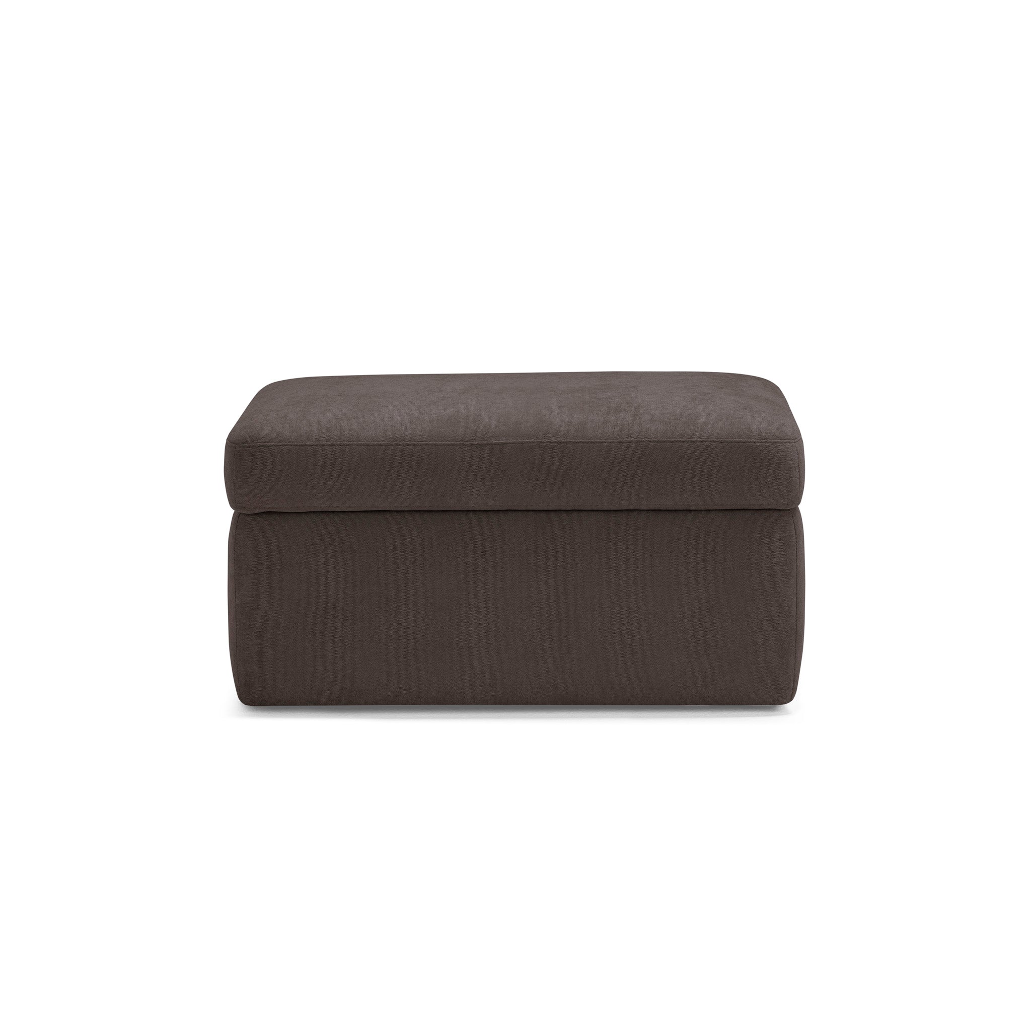 Pouf VULGANO rangement Made in Italy en tissu chenille marron