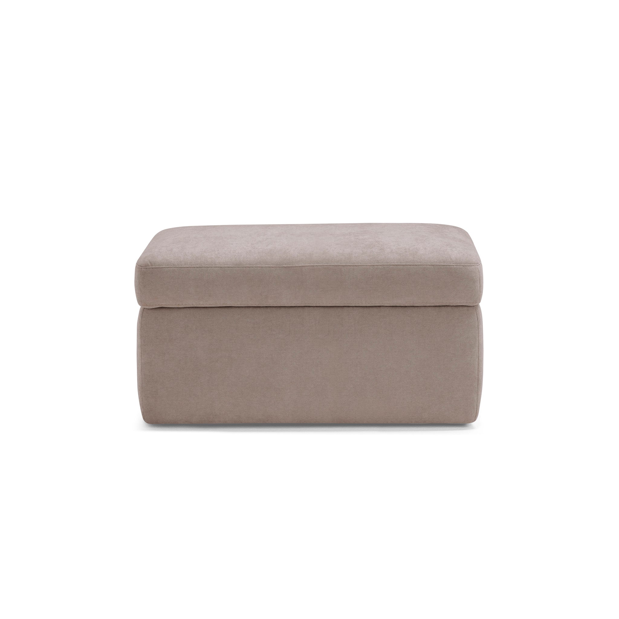 Pouf rangement Made in Italy en tissu chenille camel - VULGANO