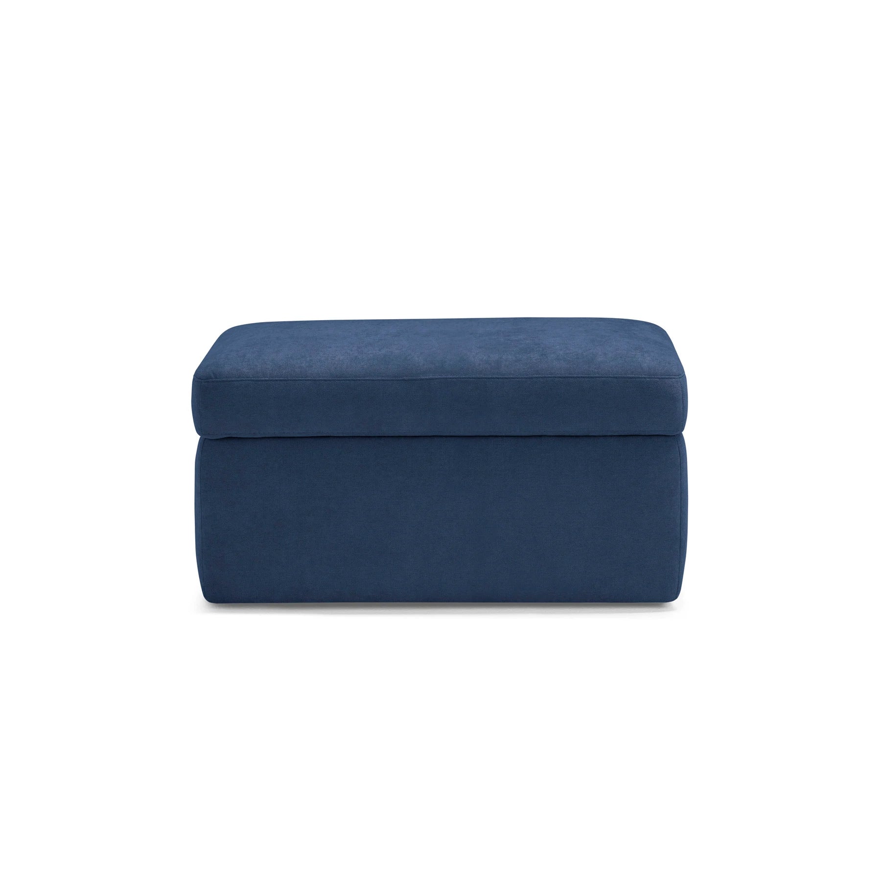 Pouf VULGANO rangement Made in Italy en tissu chenille bleu